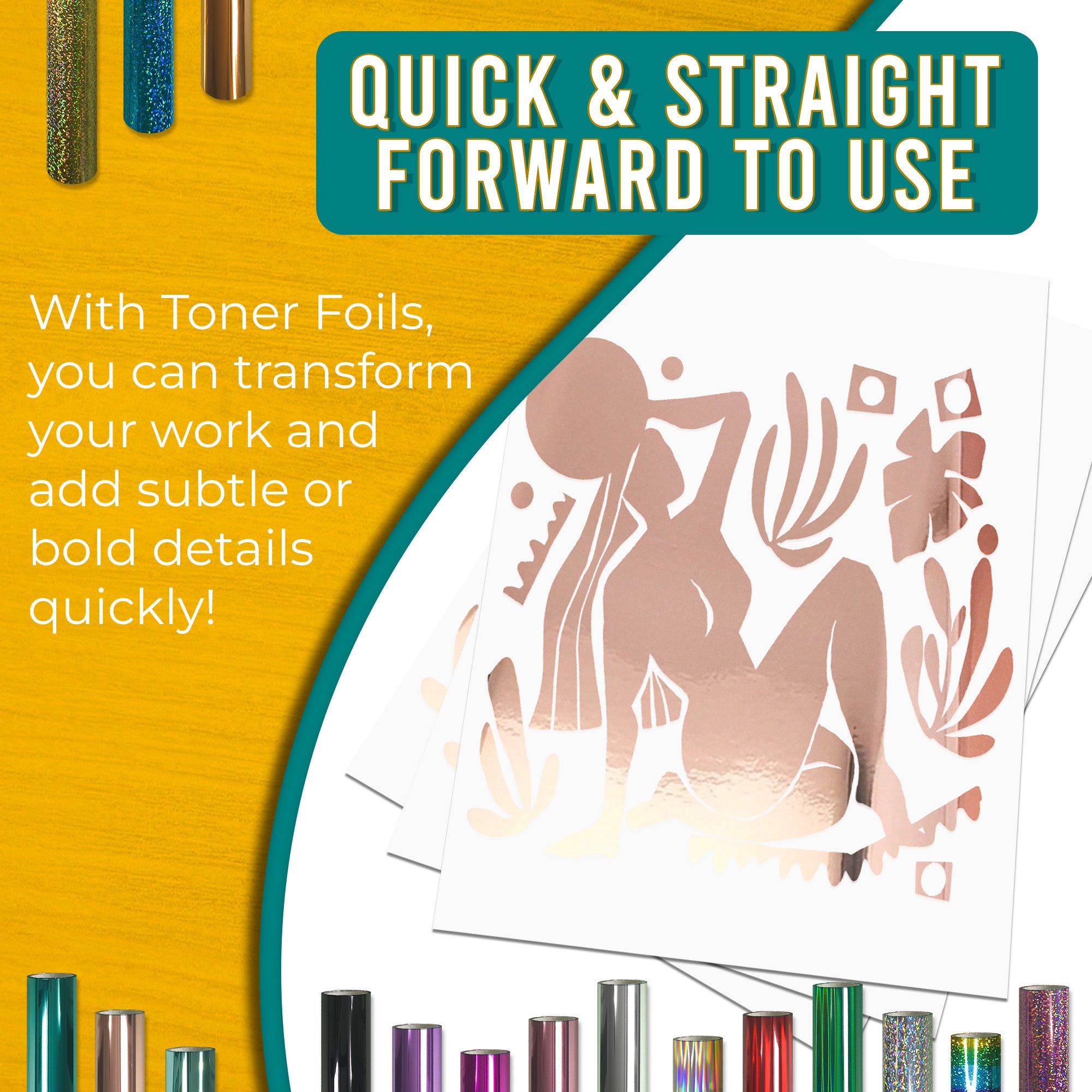 Metallic Rose Gold Toner Foil | 21cm x 120m Roll