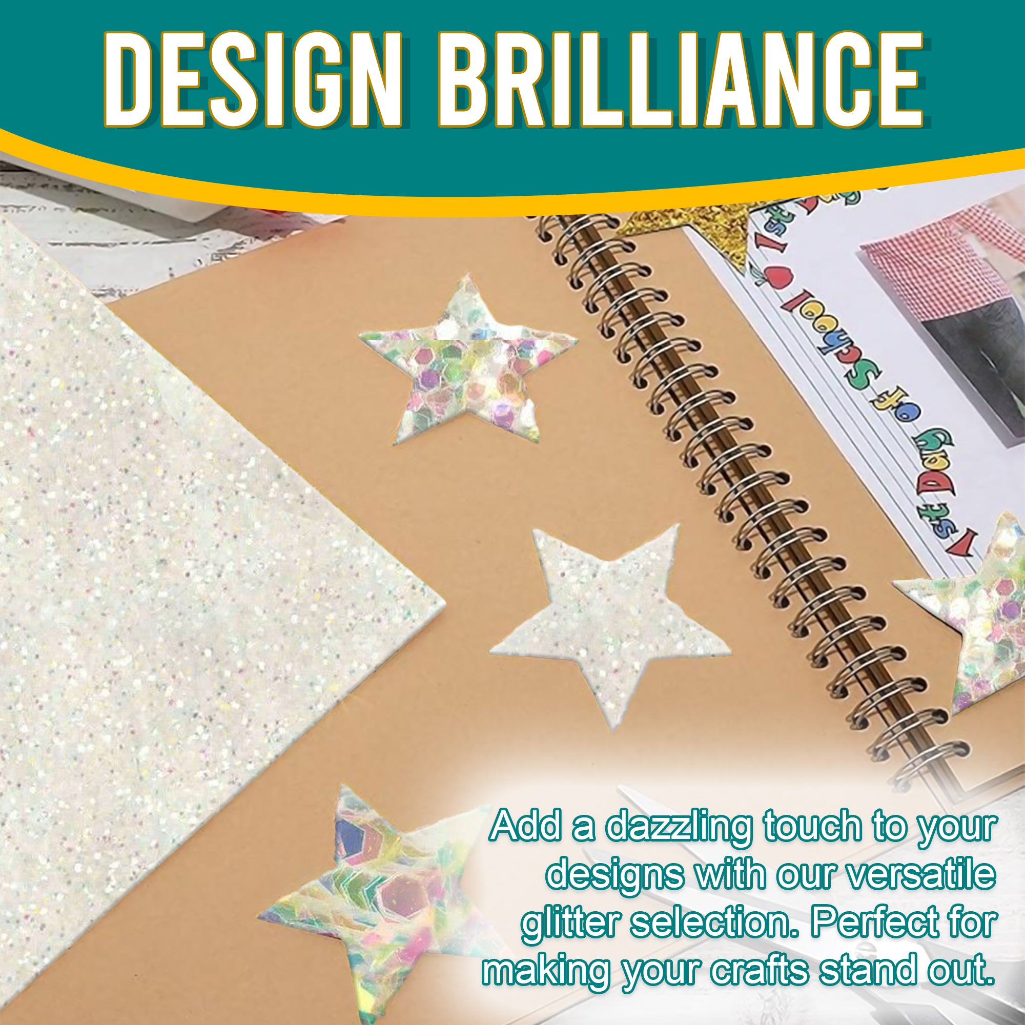 4.	Creative Designs - Iridescent Multi Glitter Trio Used for Dazzling Scrapbook Designs