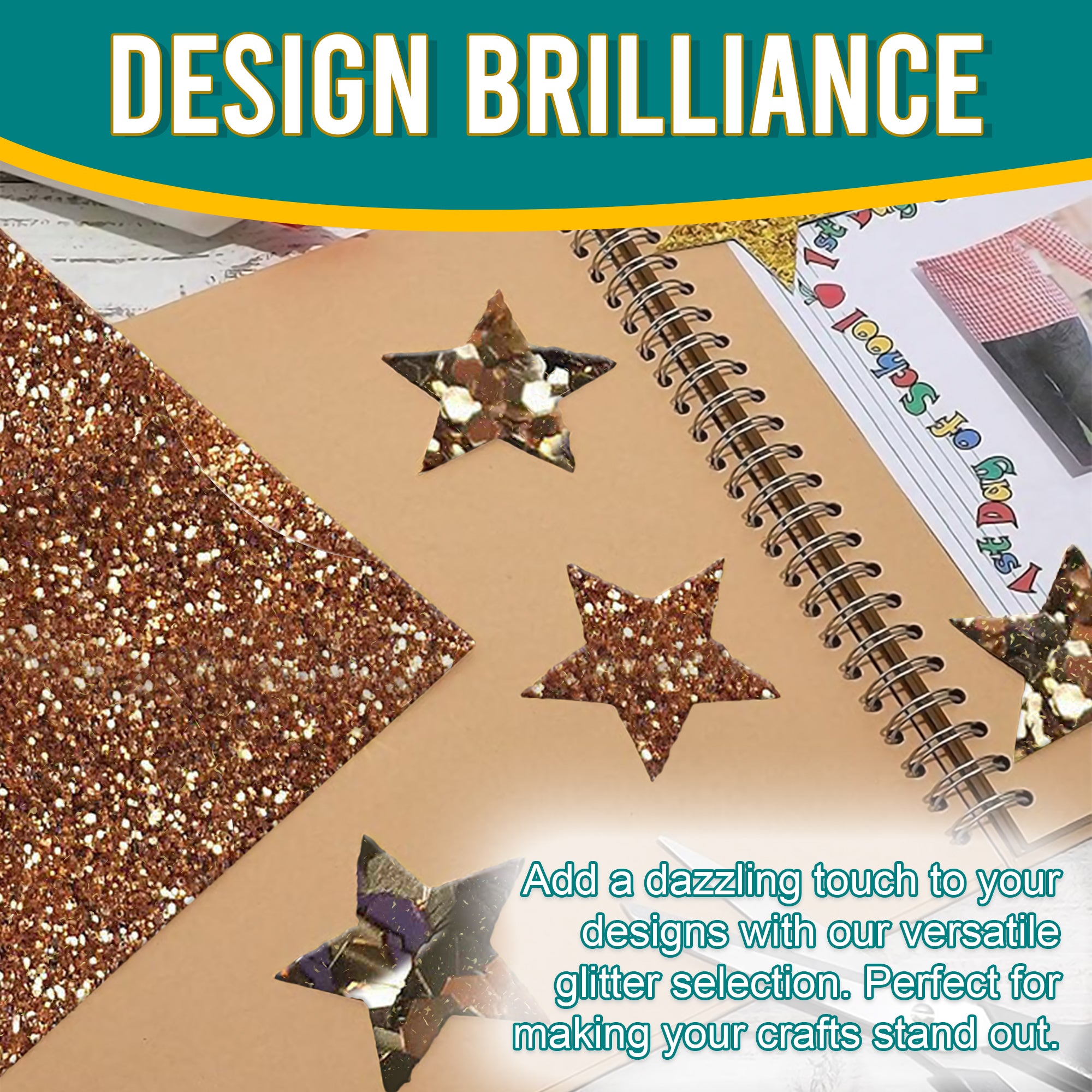 4.	Creative Designs with Metallic Old Gold Glitter Trio - Scrapbooking and Card Making