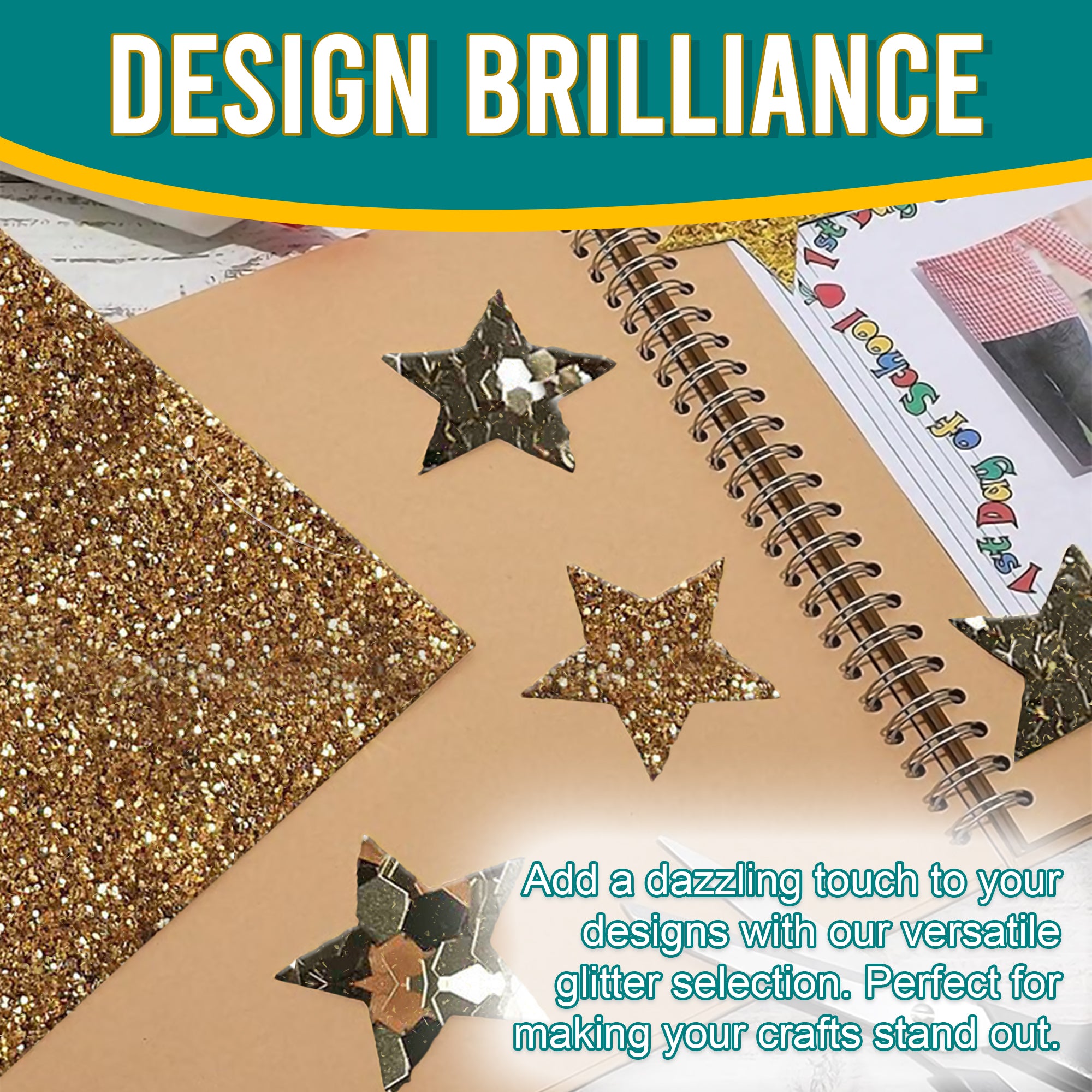 4.	Creative Designs with Metallic Platinum Gold Glitter Trio - Scrapbooking and Card Making