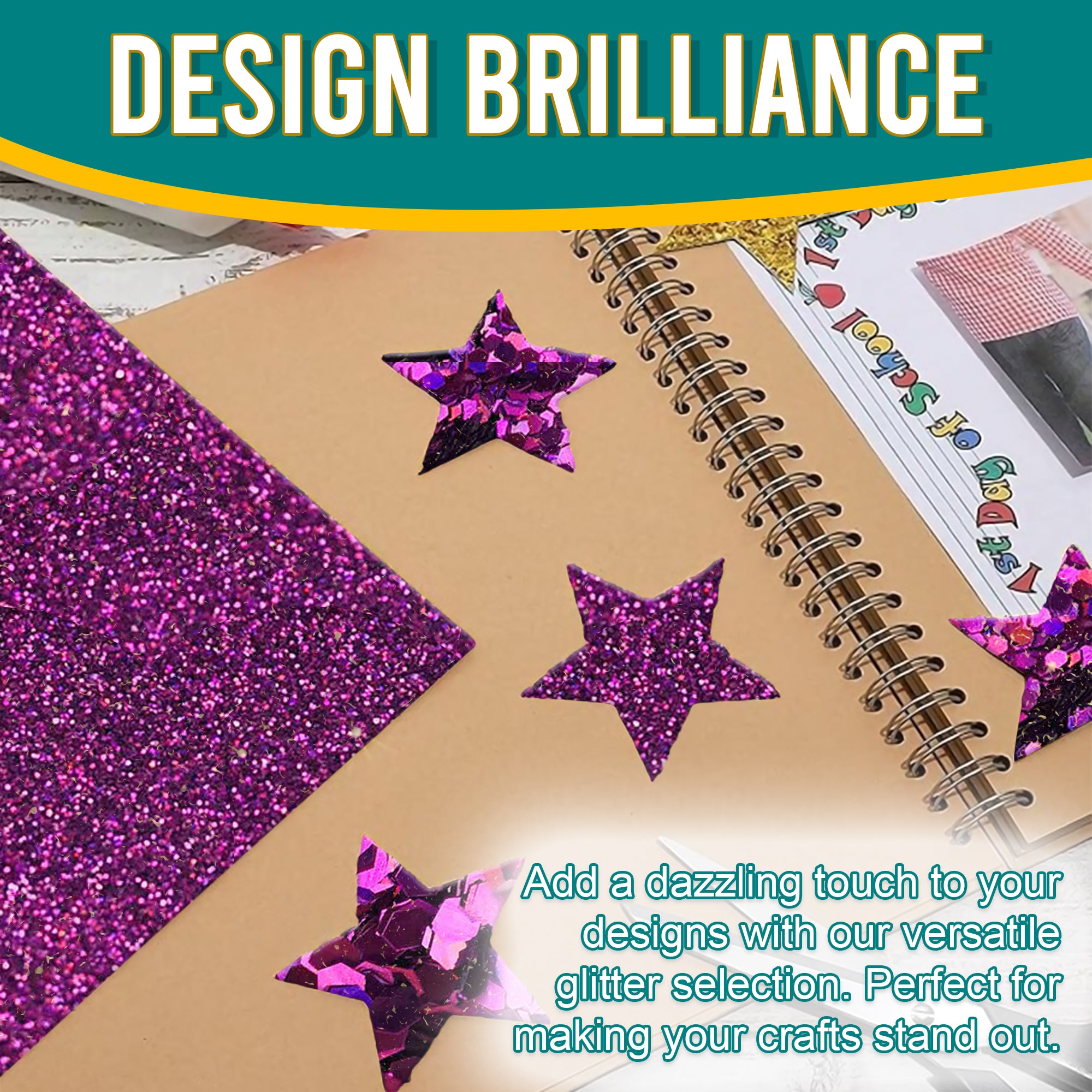 4.	Creative Designs - Purple Glitter Trio Used for Dazzling Scrapbook Designs