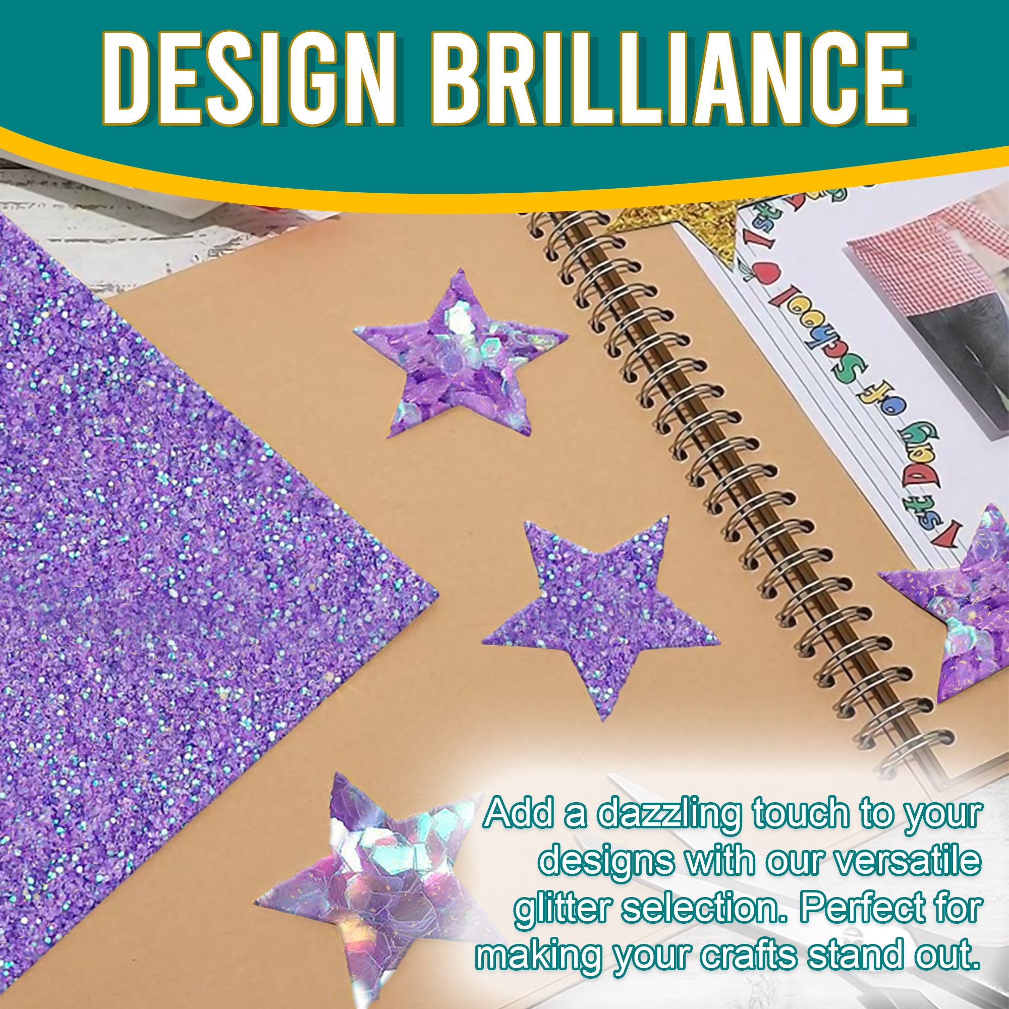 4.	Creative Designs - Iridescent Purple Glitter Trio Used for Dazzling Scrapbook Designs