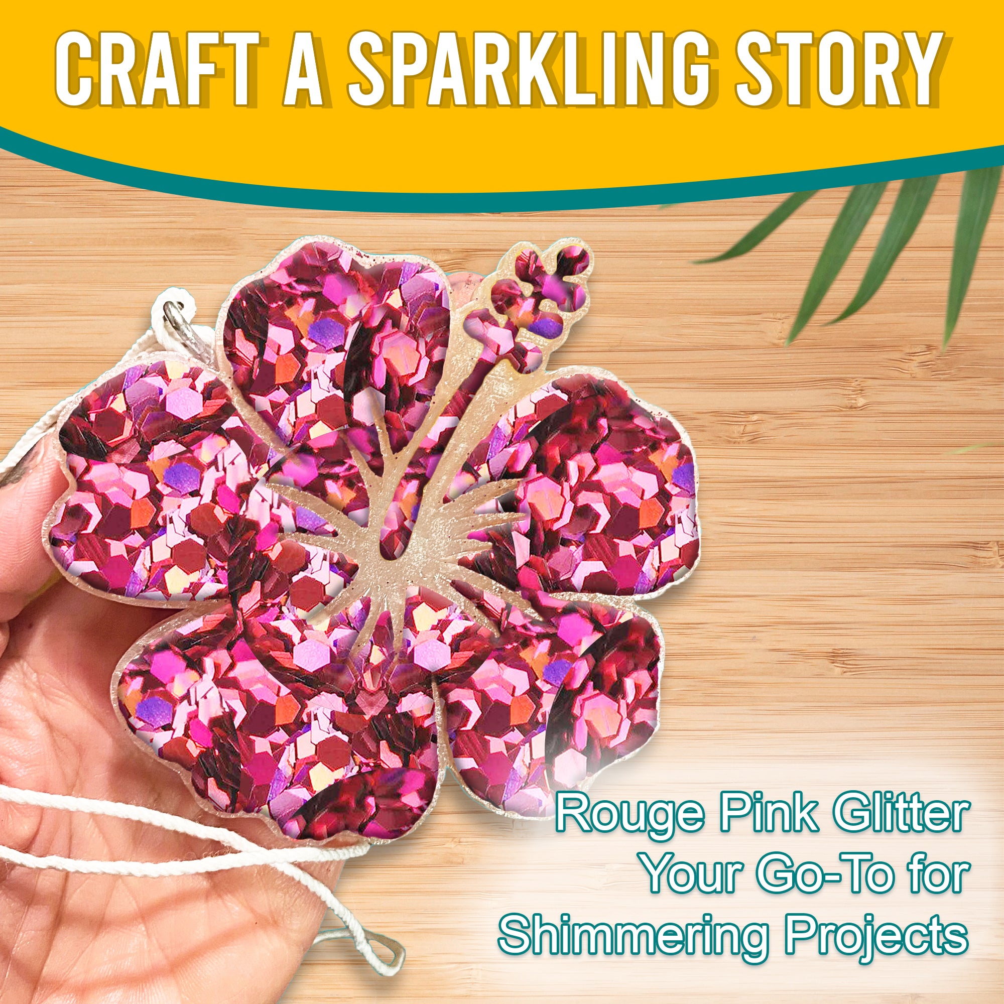 4.	Craft a Sparkling Story - Rouge Pink Chunky Holographic Glitter for Shimmering Projects