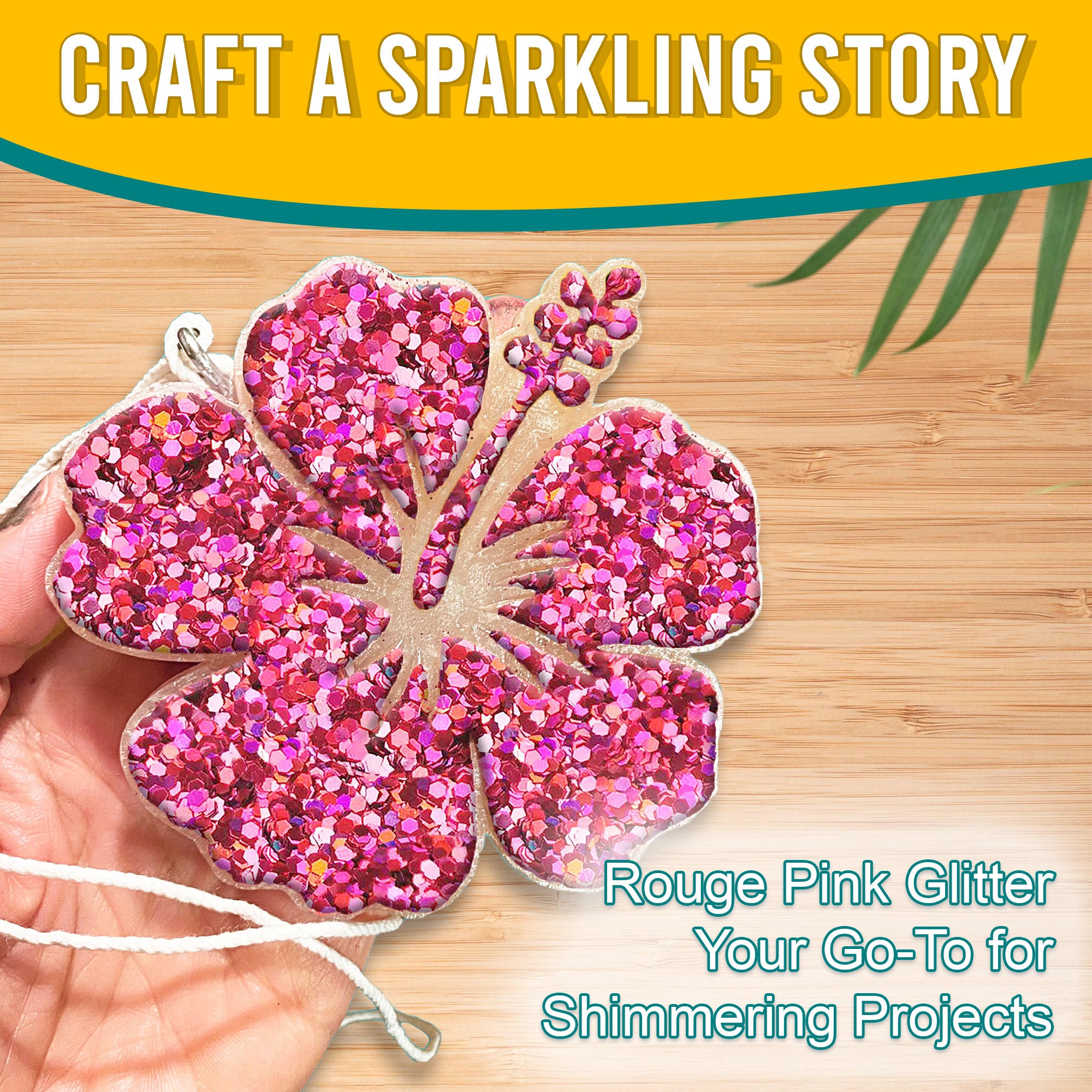 4.	Craft a Sparkling Story - Rouge Pink Regular Holographic Glitter for Shimmering Projects