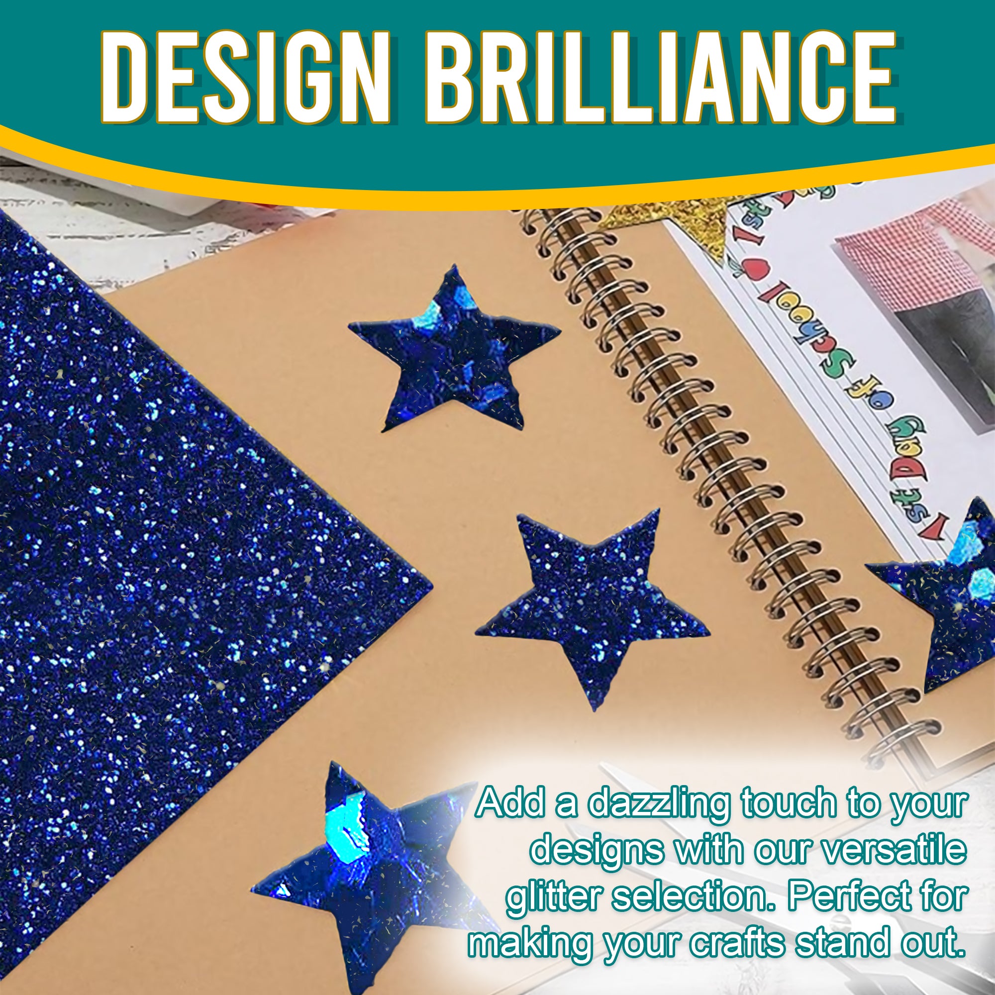 4.	Creative Designs with Metallic Royal Blue Glitter Trio - Scrapbooking and Card Making