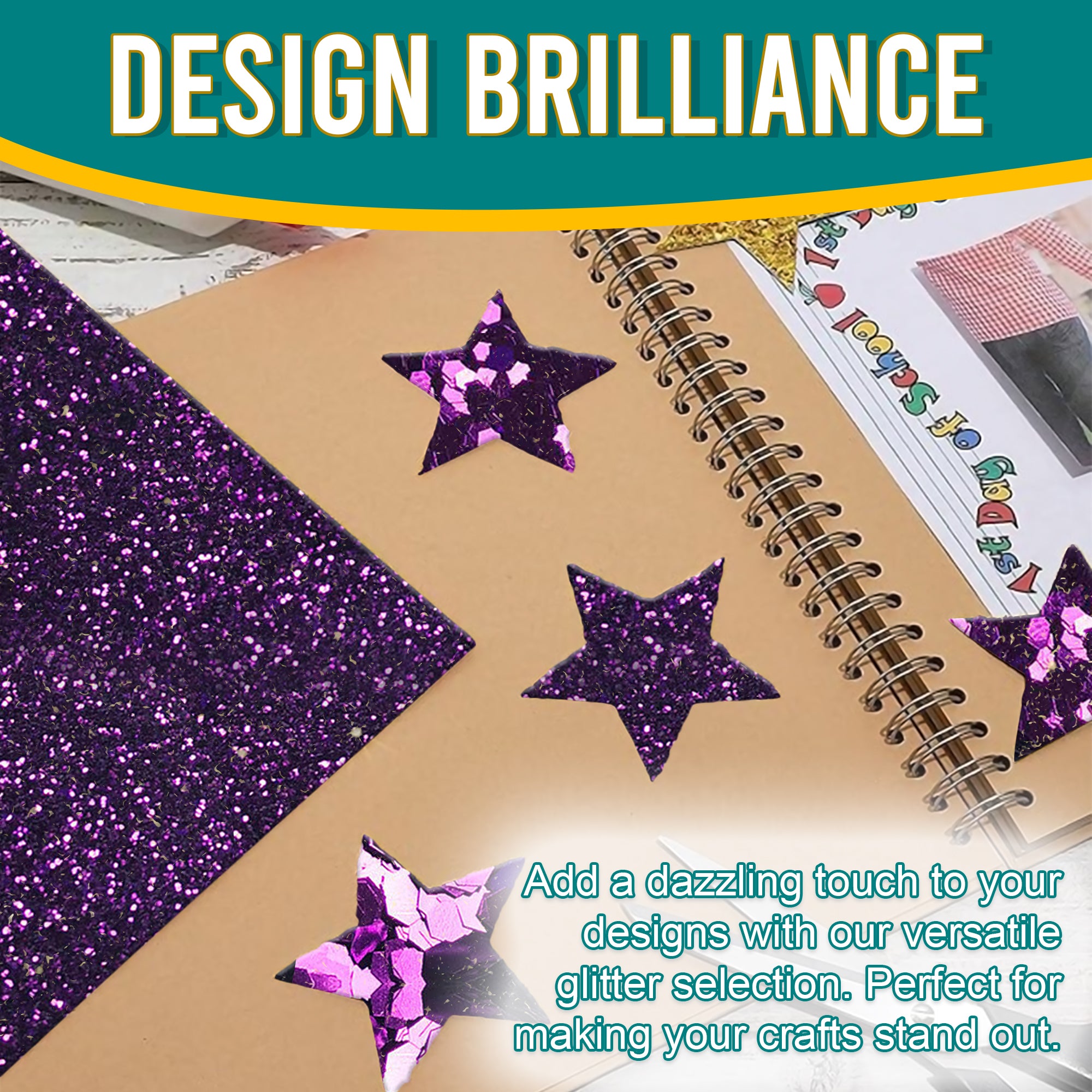 4.	Creative Designs with Metallic Royal Purple Glitter Trio - Scrapbooking and Card Making