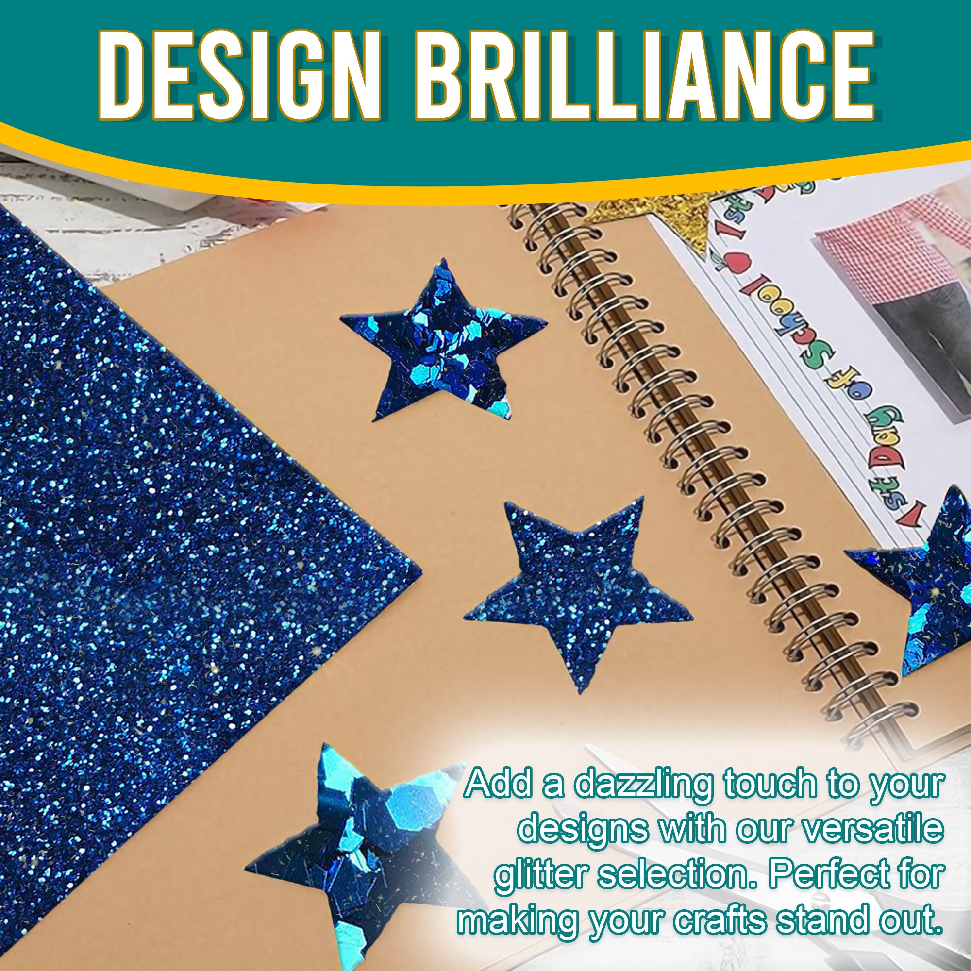 4.	Creative Designs with Metallic Sapphire Blue Glitter Trio - Scrapbooking and Card Making