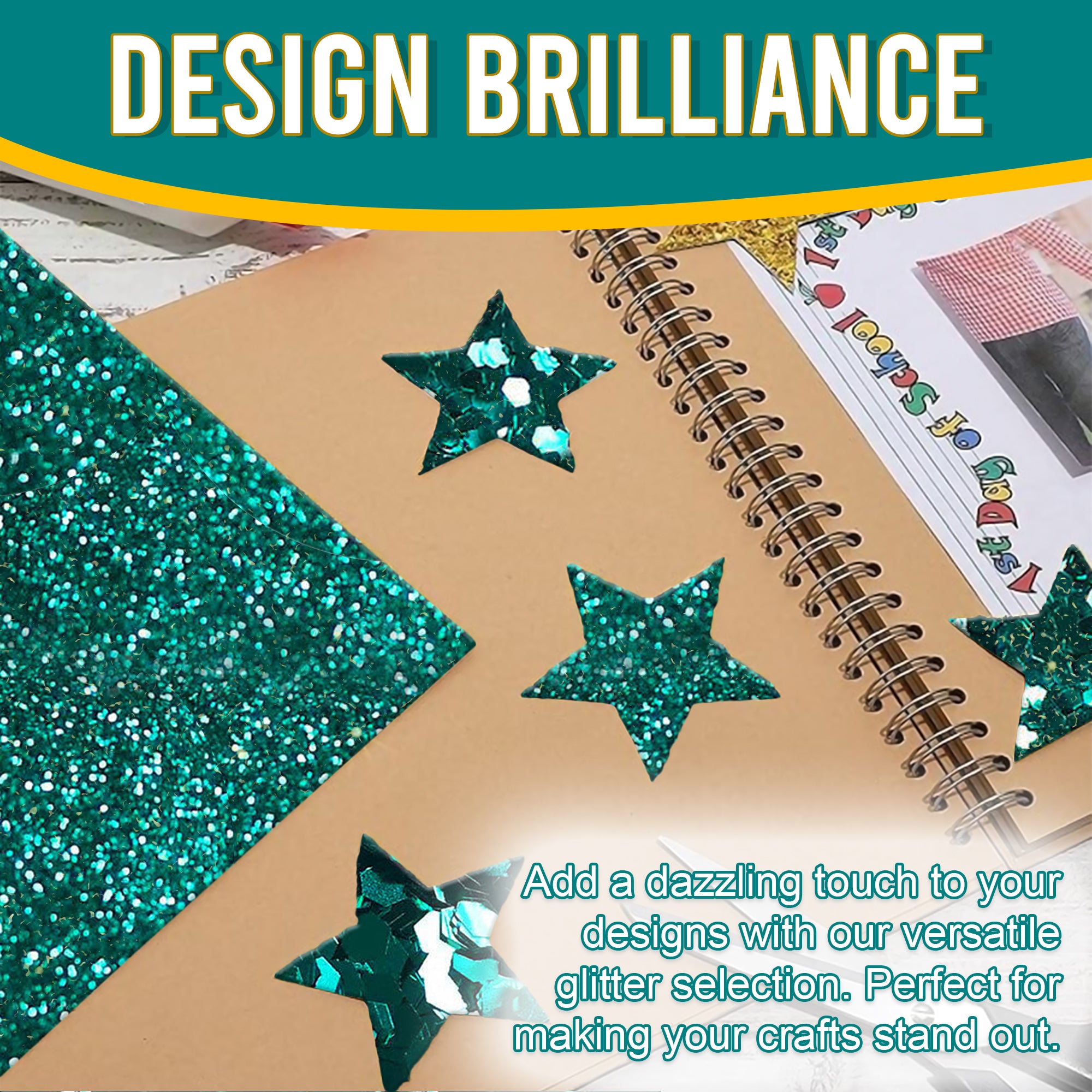 4.	Creative Designs with Metallic Teal Glitter Trio - Scrapbooking and Card Making