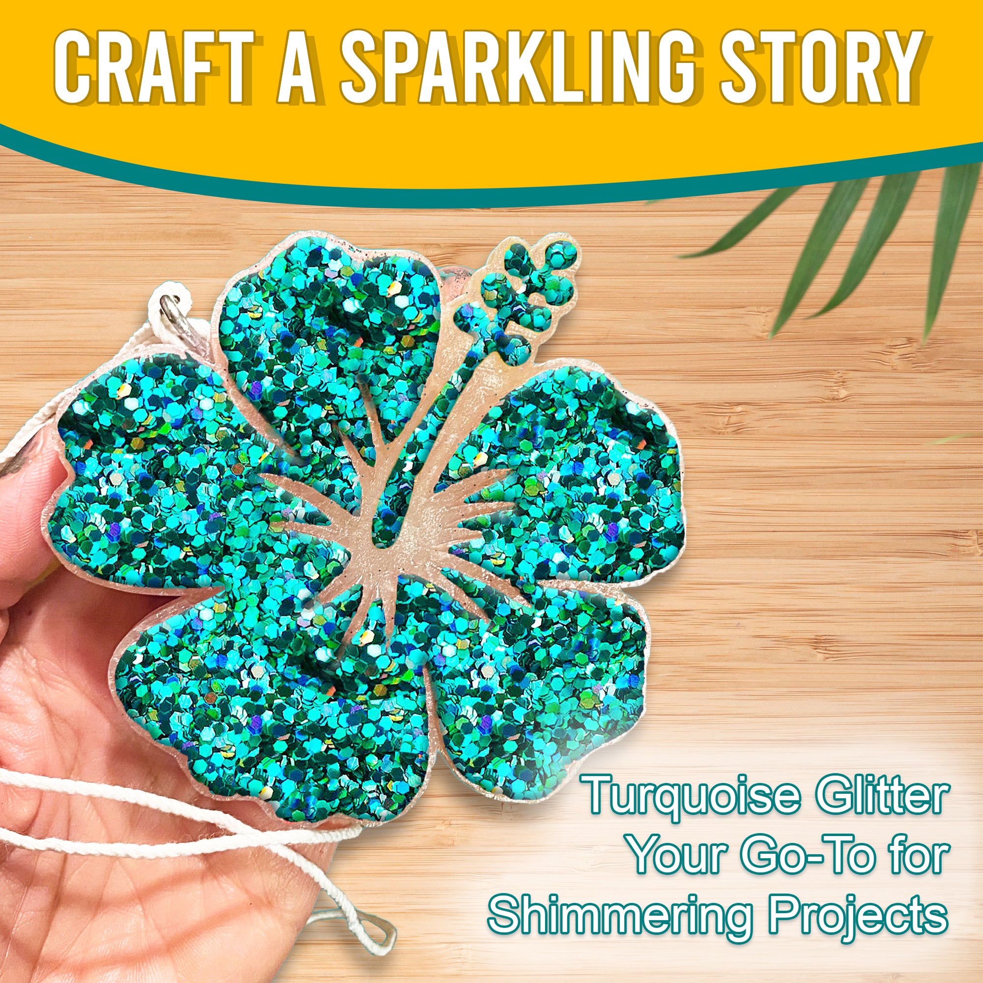 4.	Craft a Sparkling Story - Turquoise Regular Holographic Glitter for Shimmering Projects