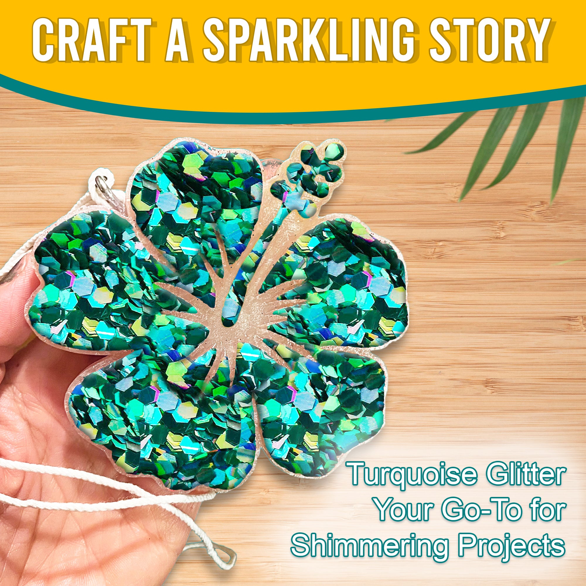 4.	Craft a Sparkling Story - Turquoise Chunky Holographic Glitter for Shimmering Projects