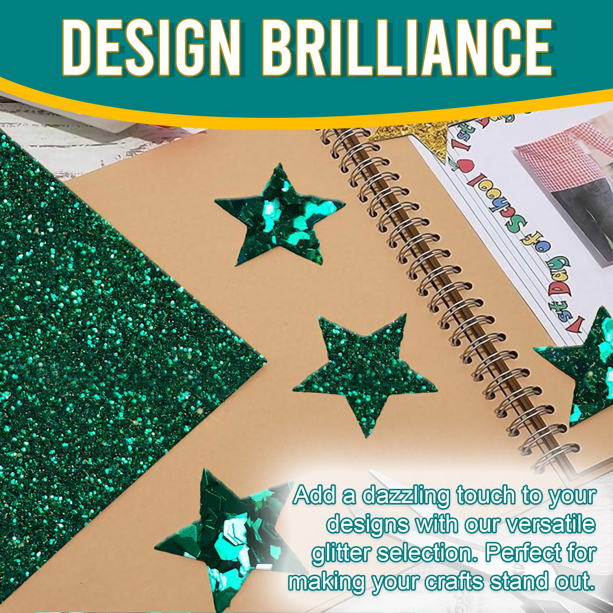 4.	Creative Designs with Metallic Veridian Green Glitter Trio - Scrapbooking and Card Making