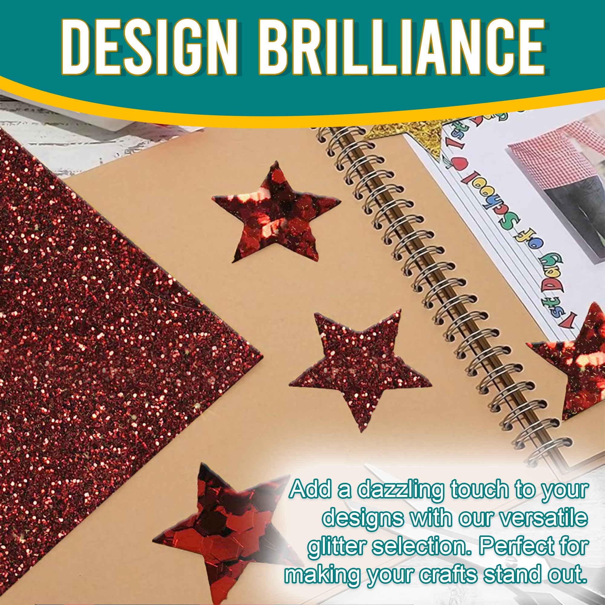 4.	Creative Designs with Metallic Vermillion Red Glitter Trio - Scrapbooking and Card Making