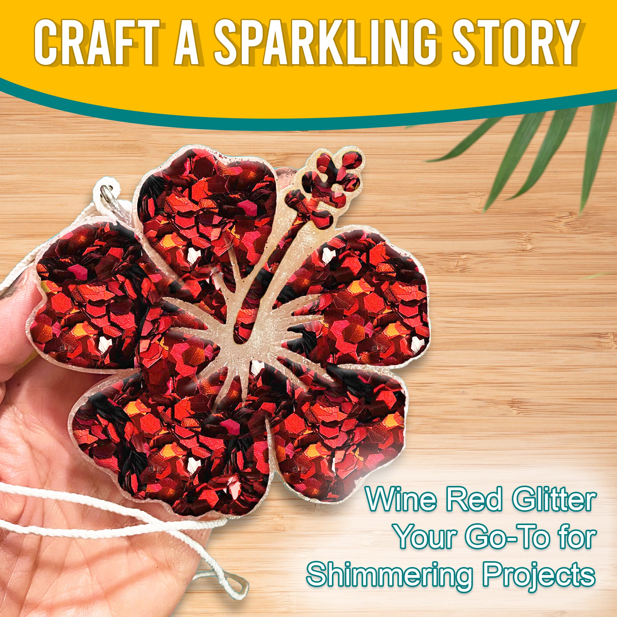 4.	Craft a Sparkling Story - Wine Red Chunky Holographic Glitter for Shimmering Projects