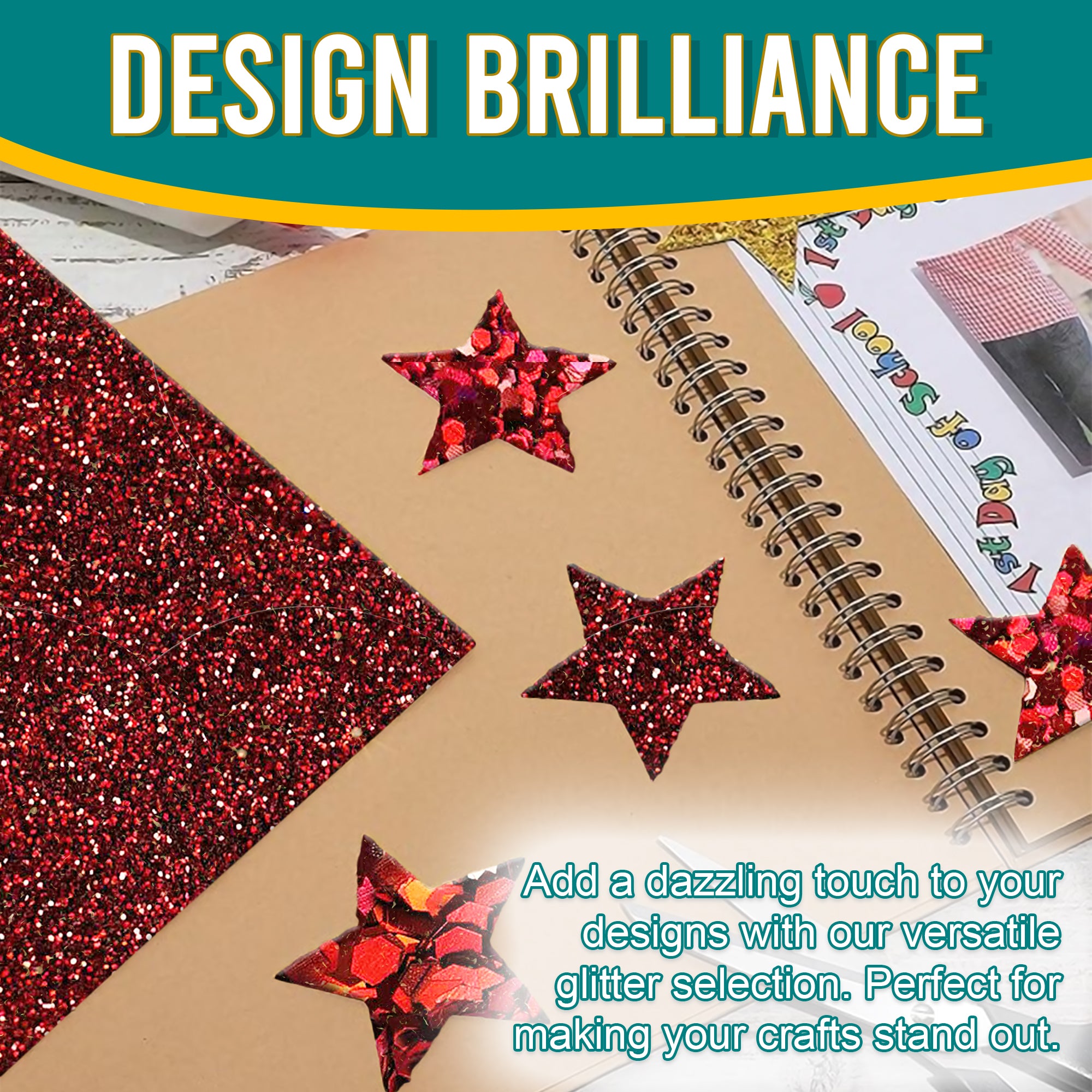 4.	Creative Designs - Wine Red Glitter Trio Used for Dazzling Scrapbook Designs