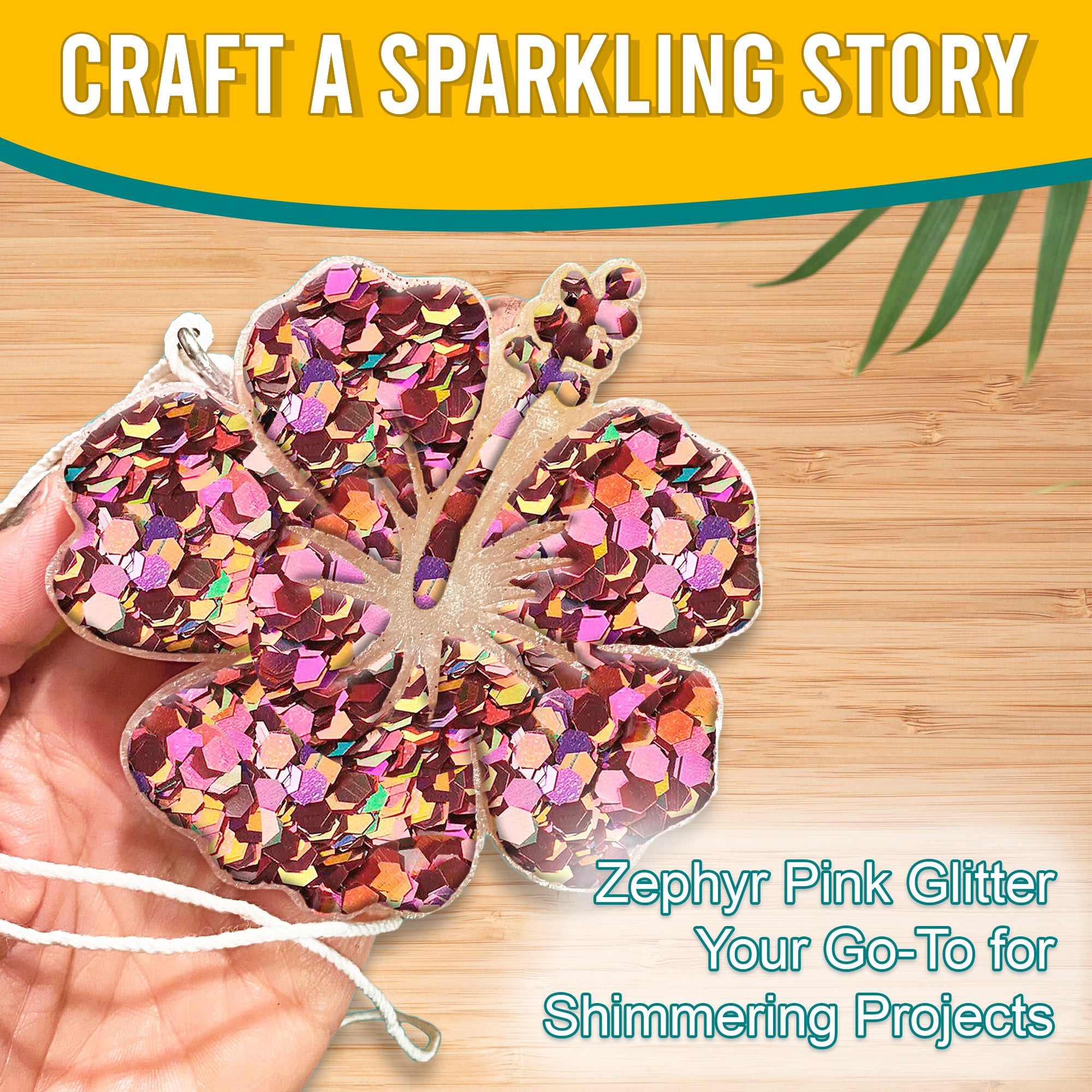 4.	Craft a Sparkling Story - Zephry Pink Chunky Holographic Glitter for Shimmering Projects