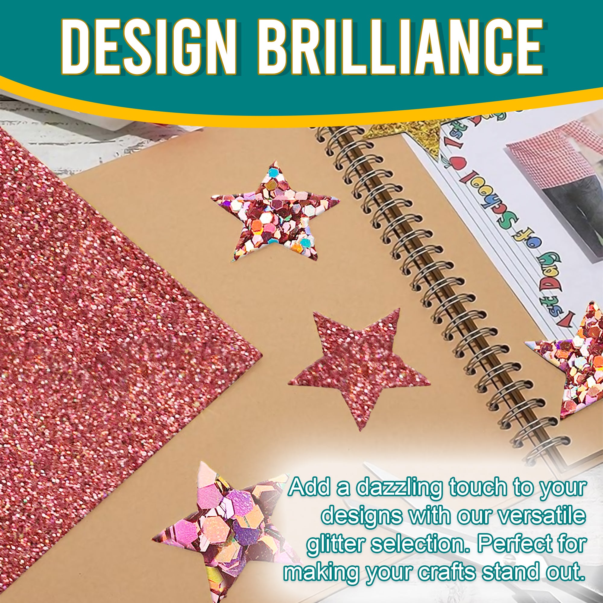 4.	Creative Designs - Zephry Pink Glitter Trio Used for Dazzling Scrapbook Designs