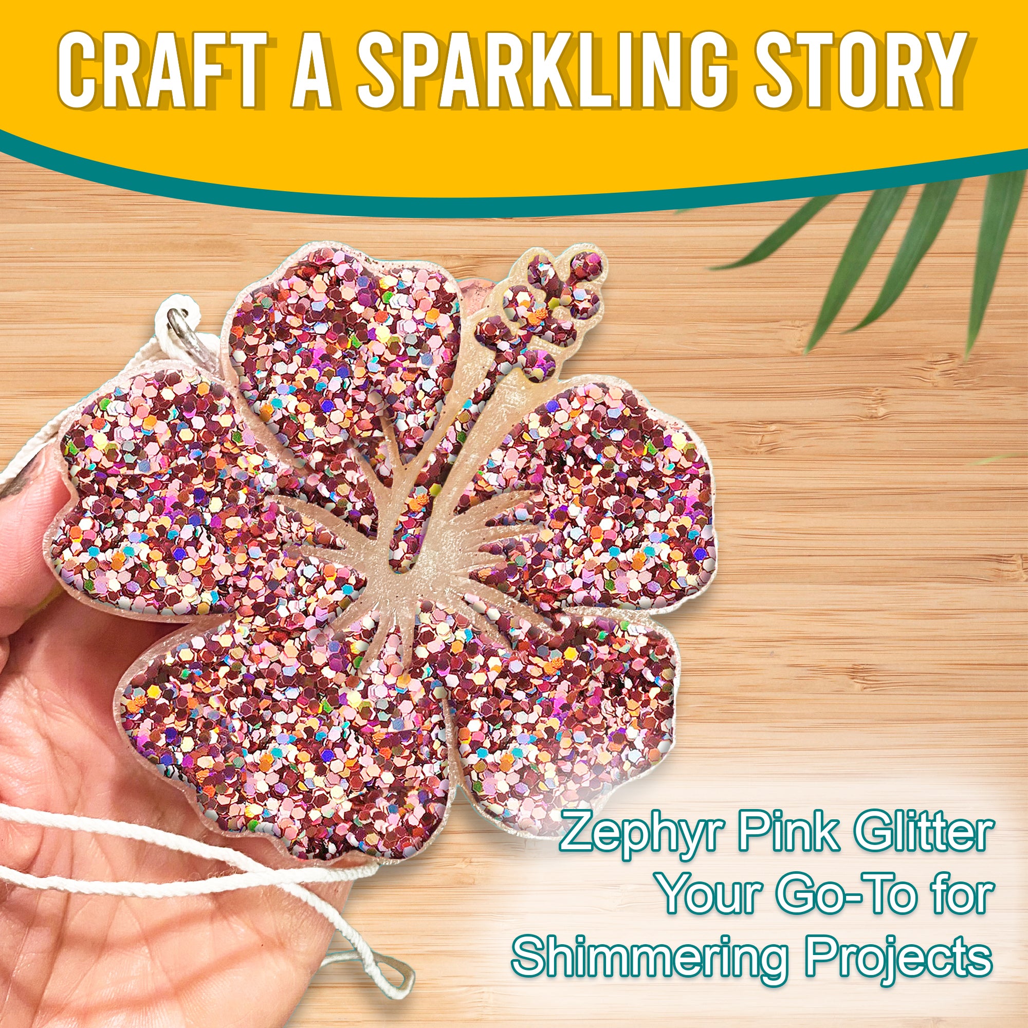 4.	Craft a Sparkling Story - Zephry Pink Regular Holographic Glitter for Shimmering Projects