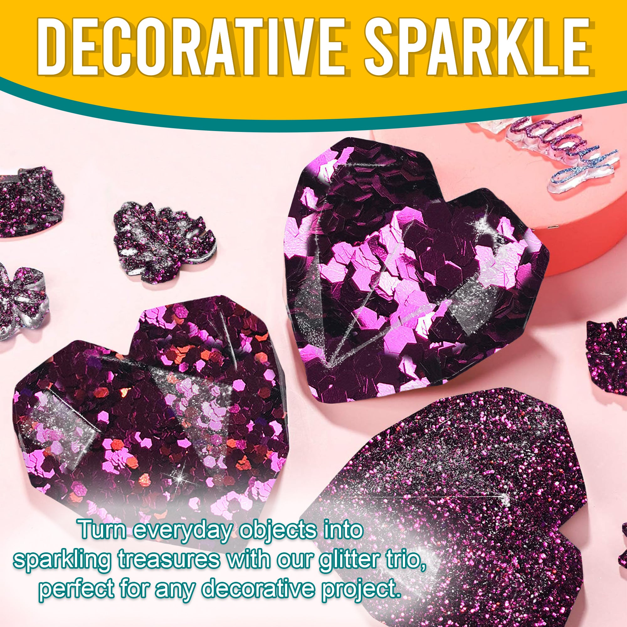 5.	Decorative Ideas with Metallic Byzantium Pink Glitter Trio - Transforming Objects into Sparkling Treasures