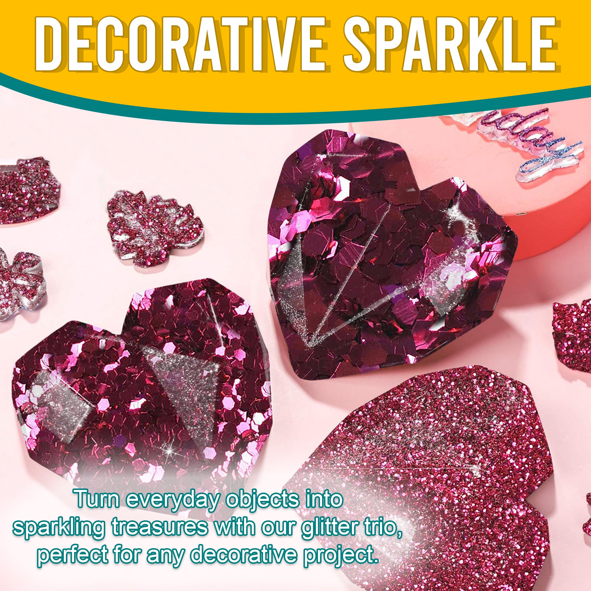 5.	Decorative Ideas with Metallic Cerise Pink Glitter Trio - Transforming Objects into Sparkling Treasures