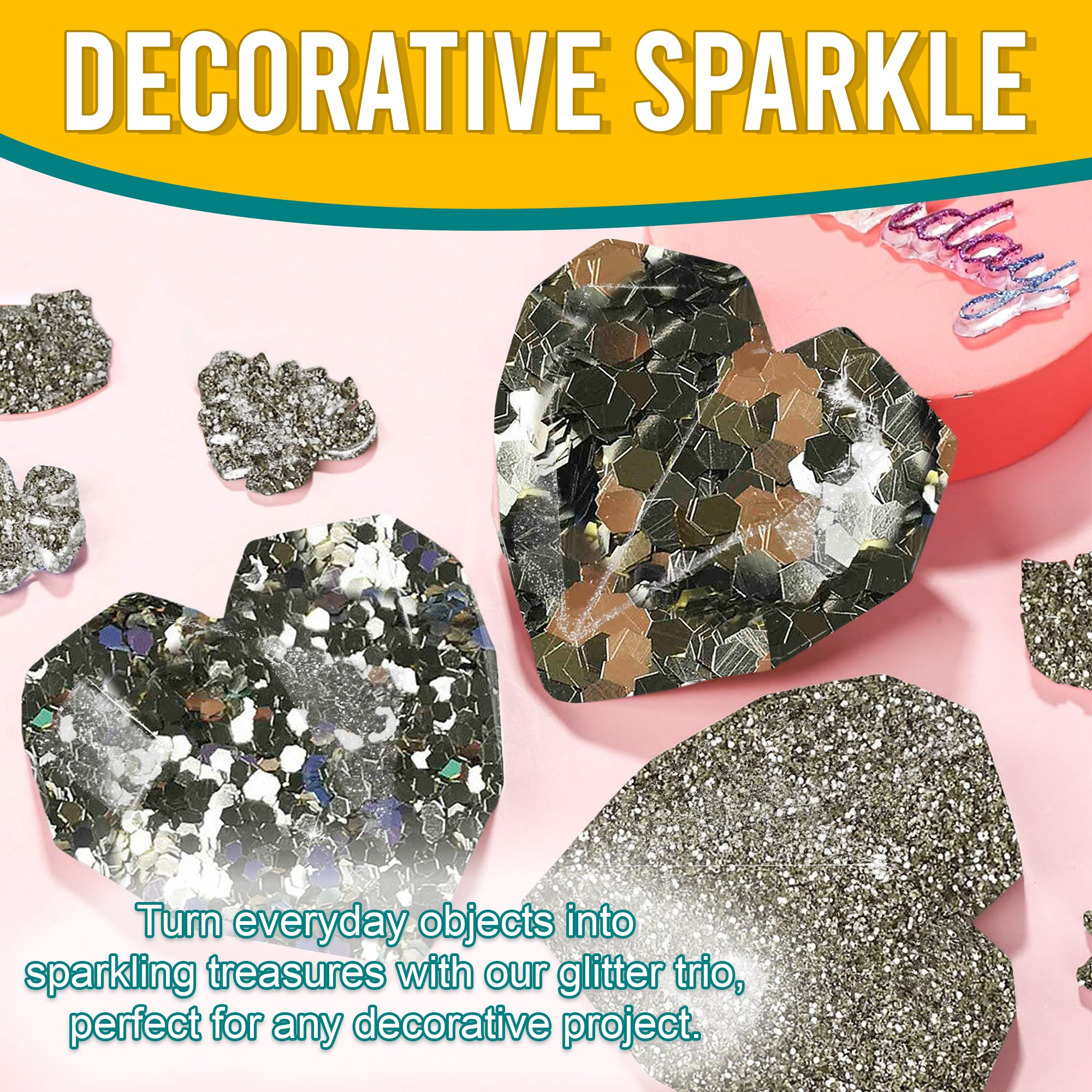 5.	Decorative Ideas with Metallic Champagne Silver Glitter Trio - Transforming Objects into Sparkling Treasures