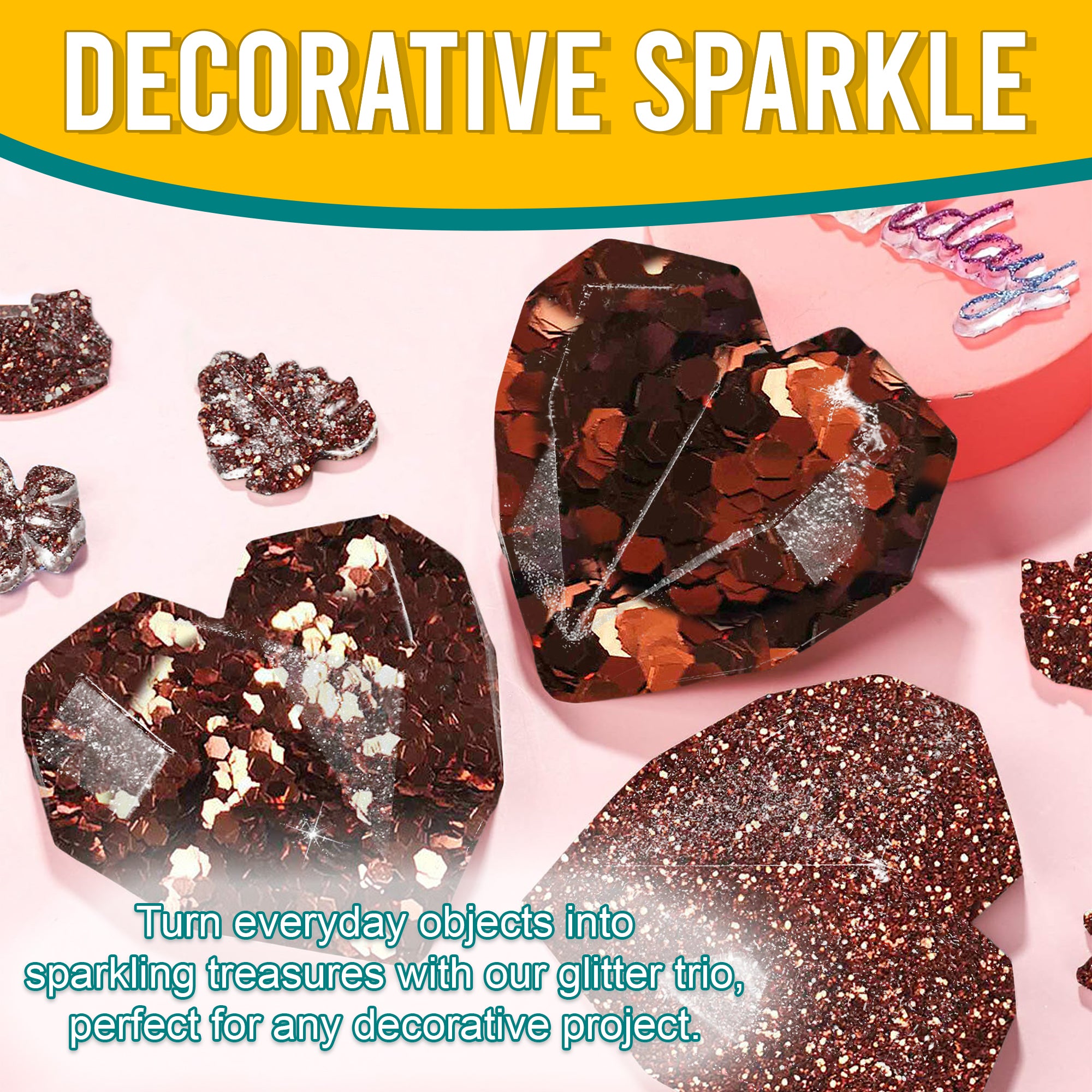 5.	Decorative Ideas with Metallic Copper Blush Glitter Trio - Transforming Objects into Sparkling Treasures