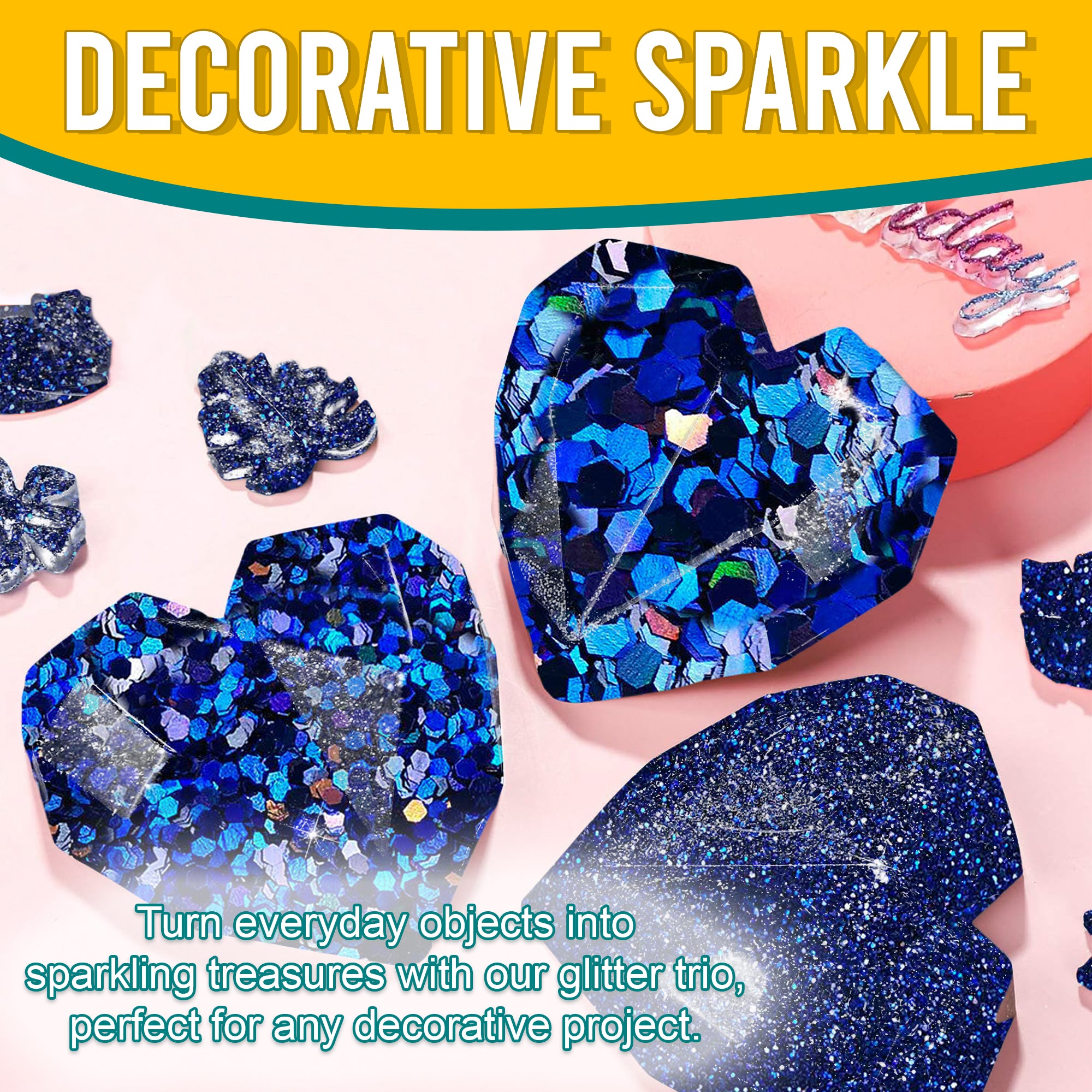 5.	Decorative Ideas - Transform Objects with Fine, Regular, and Chunky Egyptian Blue Holographic Glitters