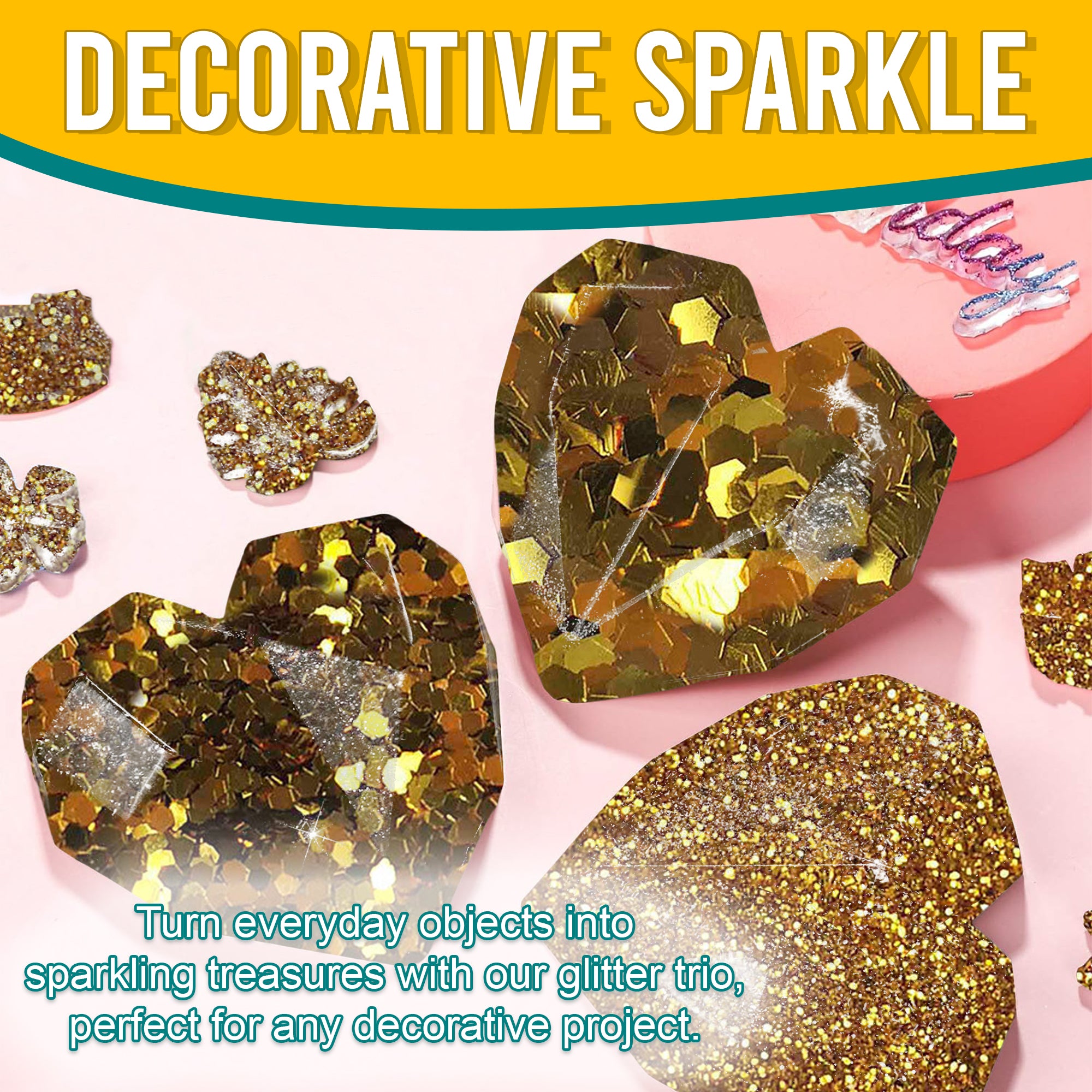 5.	Decorative Ideas with Metallic Gold Glitter Trio - Transforming Objects into Sparkling Treasures