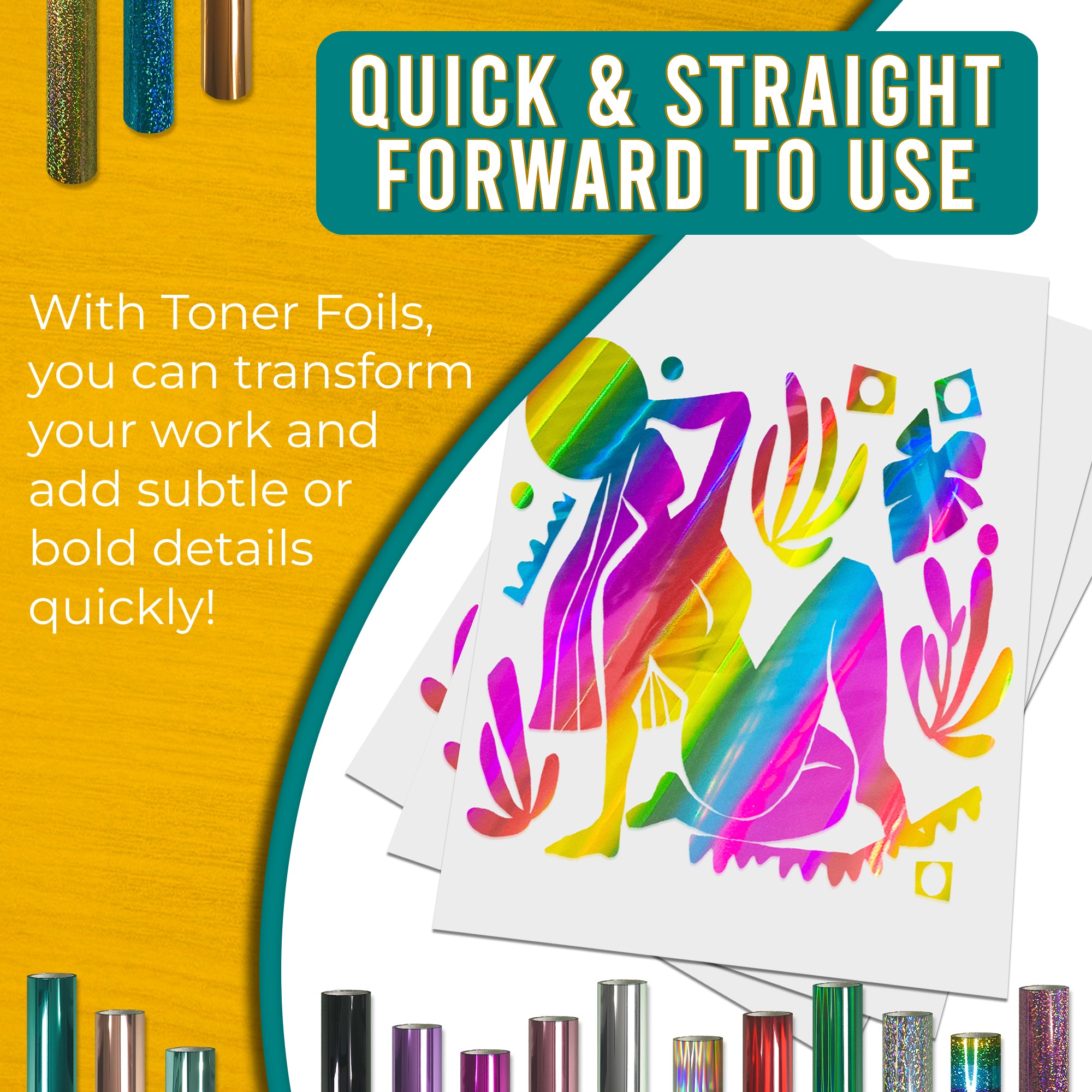 Holographic Rainbow Toner Foil | 21cm x 10m Roll