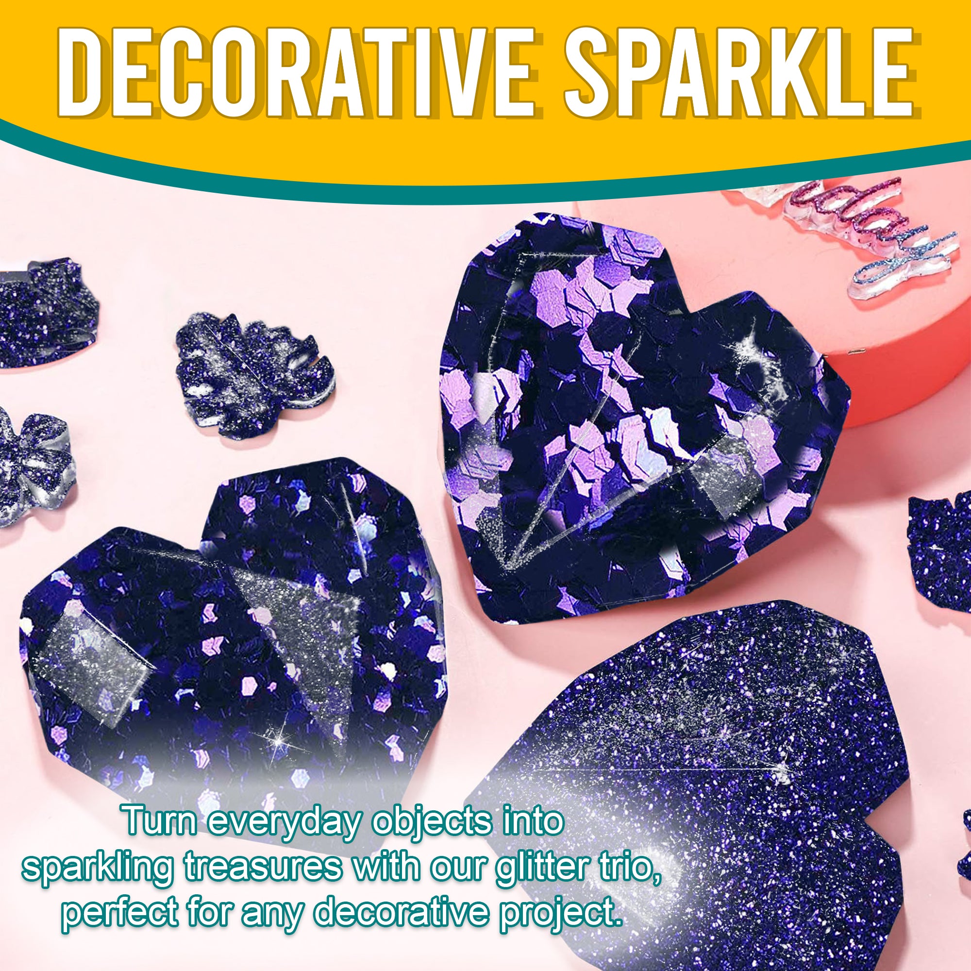 5.	Decorative Ideas with Metallic Indigo Purple Glitter Trio - Transforming Objects into Sparkling Treasures