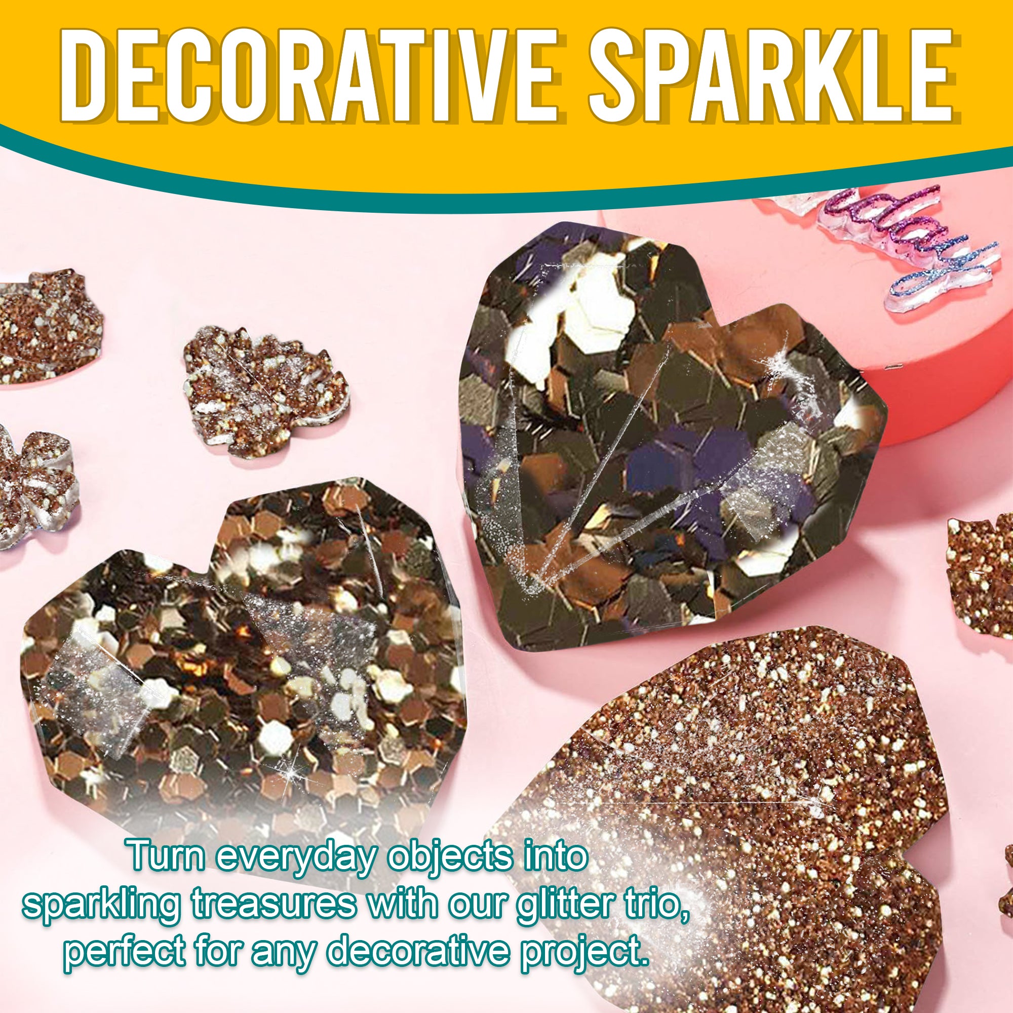 5.	Decorative Ideas with Metallic Old Gold Glitter Trio - Transforming Objects into Sparkling Treasures