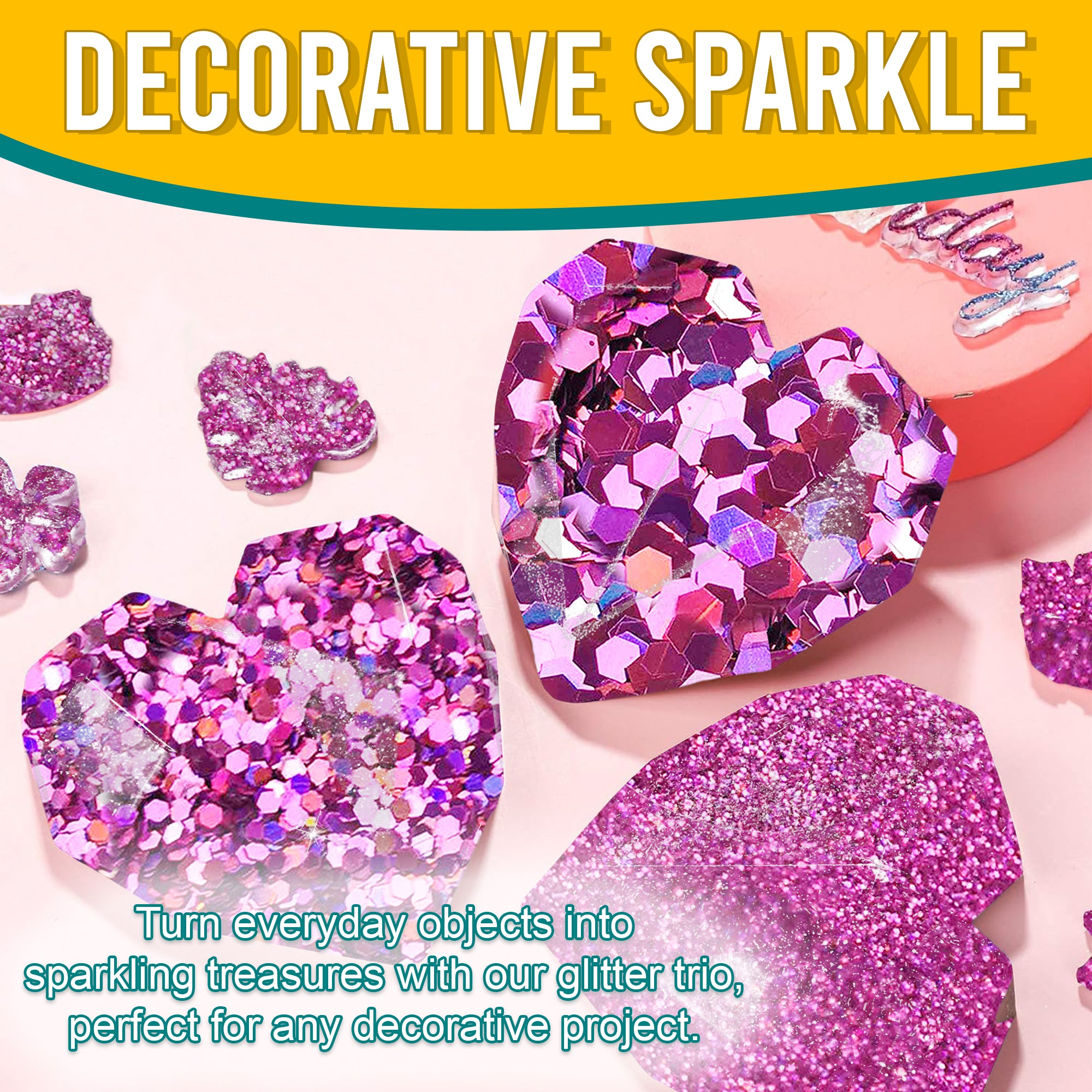 5.	Decorative Ideas - Transform Objects with Fine, Regular, and Chunky Radiant Orchid Holographic Glitters