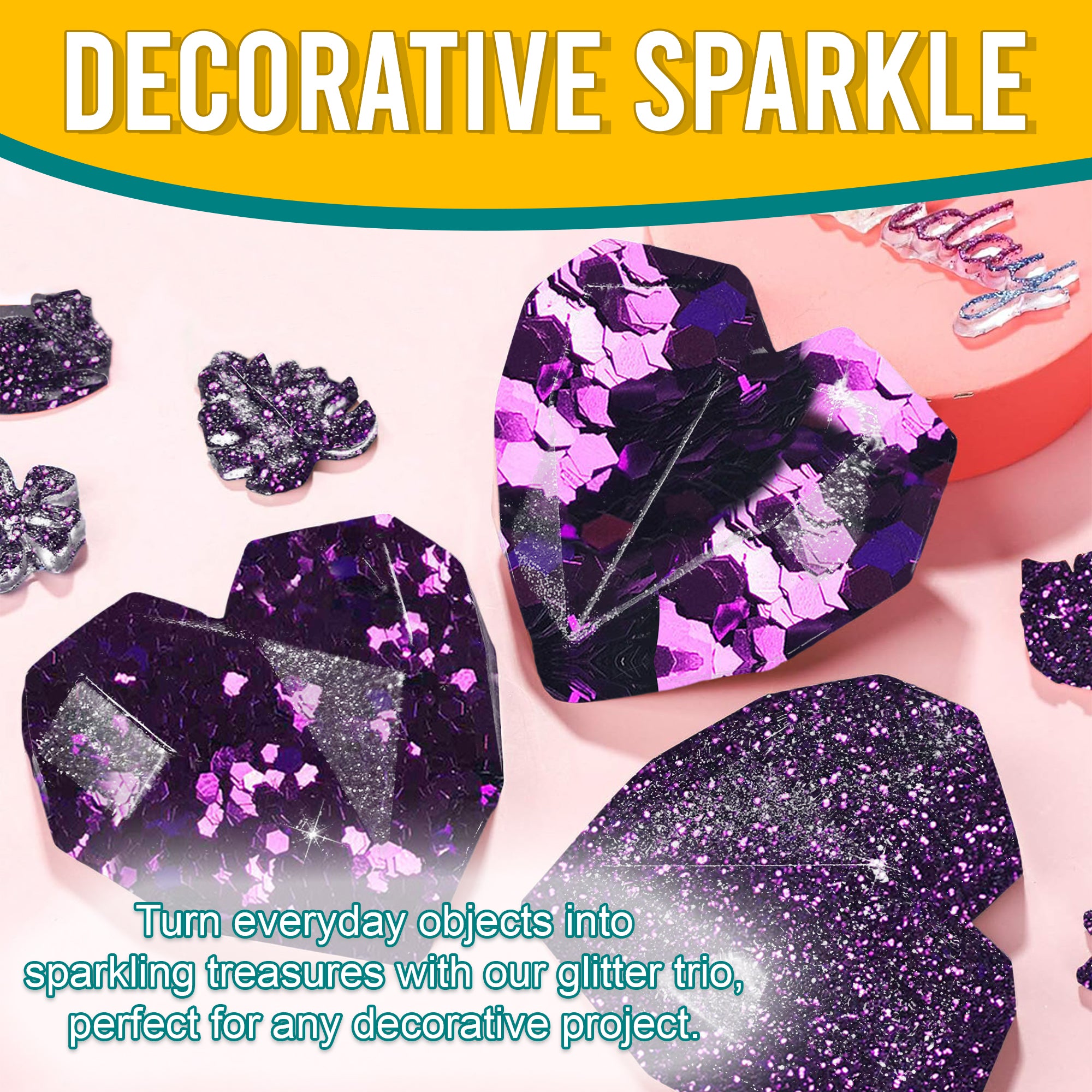 5.	Decorative Ideas with Metallic Royal Purple Glitter Trio - Transforming Objects into Sparkling Treasures