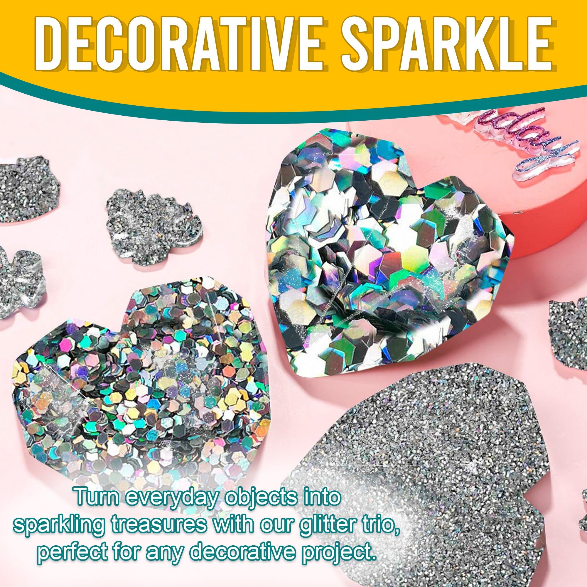 5.	Decorative Ideas - Transform Objects with Fine, Regular, and Chunky Silver Holographic Glitters