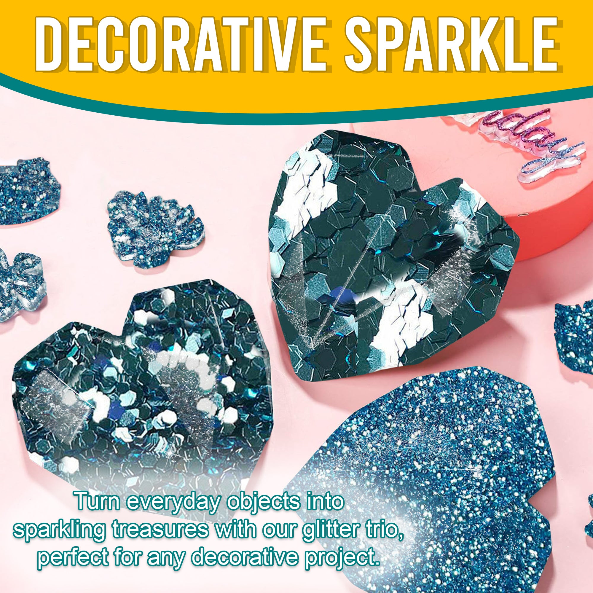 5.	Decorative Ideas with Metallic Sky Blue Glitter Trio - Transforming Objects into Sparkling Treasures