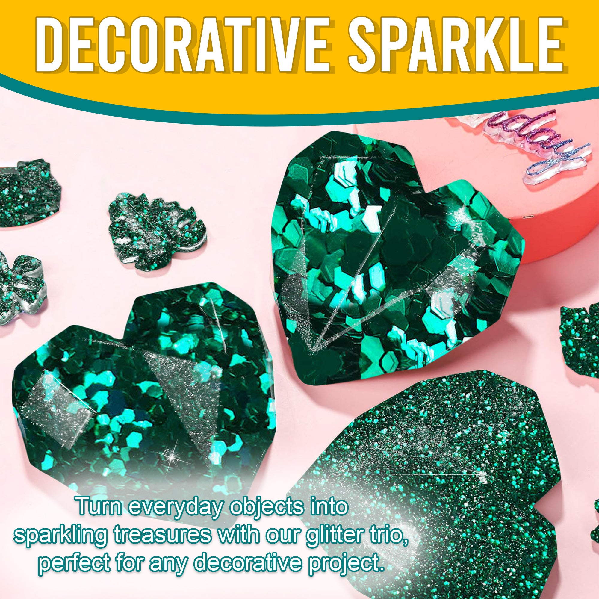 5.	Decorative Ideas with Metallic Veridian Green Glitter Trio - Transforming Objects into Sparkling Treasures