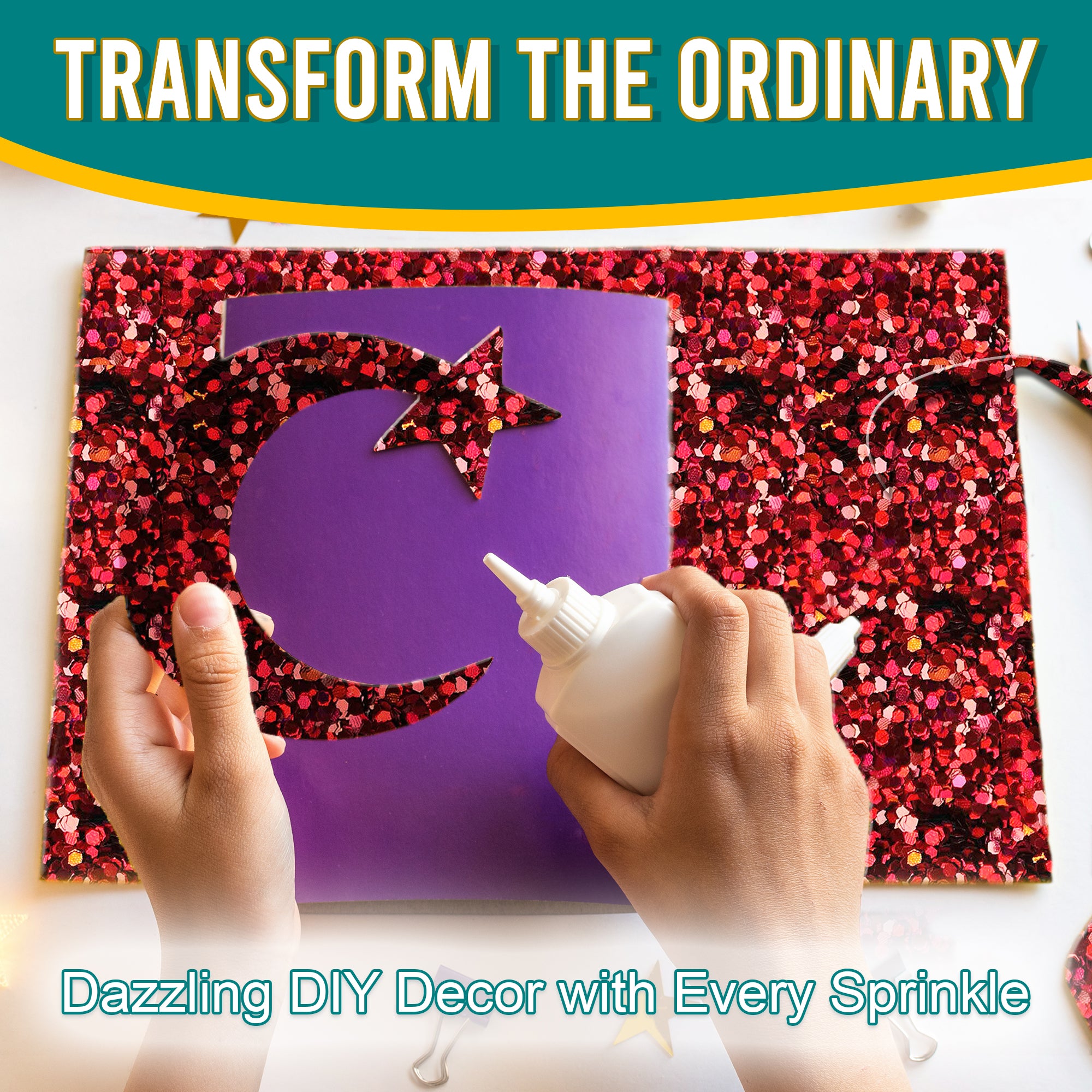 5.	Transform the Ordinary - Dazzling DIY Decor with Wine Red Regular Holographic Glitter