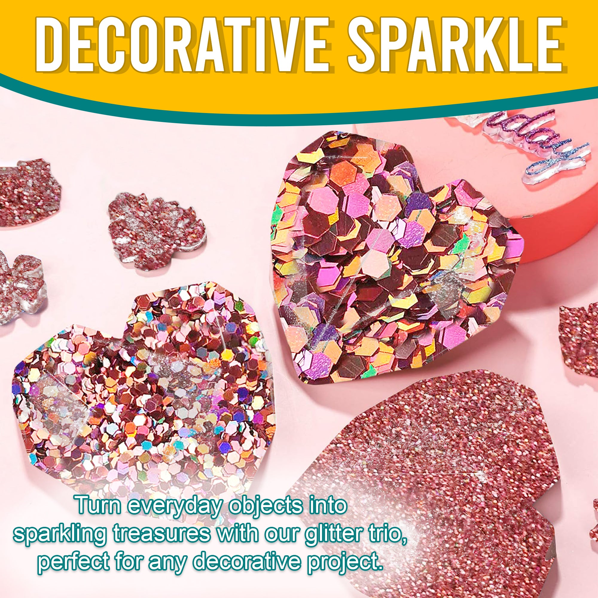 5.	Decorative Ideas - Transform Objects with Fine, Regular, and Chunky Zephry Pink Holographic Glitters