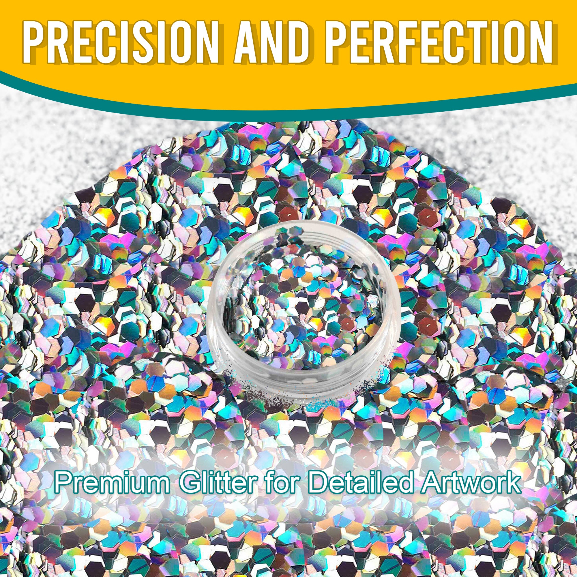 6.	Precision and Perfection - Premium Diamon Silver Chunky Holographic Glitter for Detailed Artwork