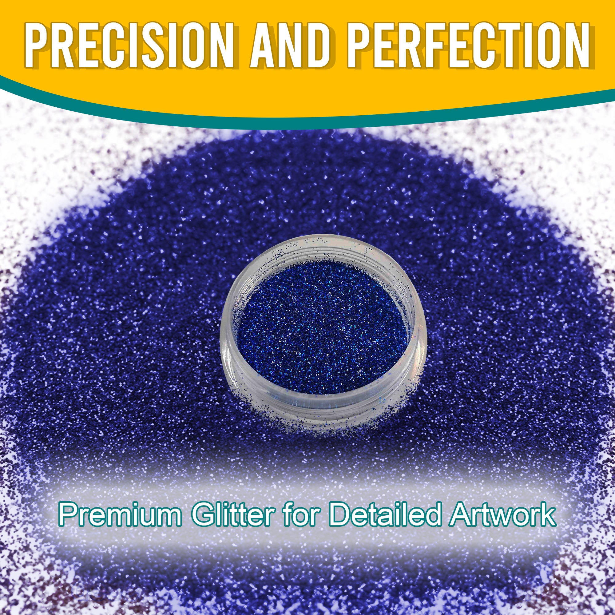 6.	Precision and perfection with Fine Holographic Glitter in Egyptian Blue for detailed artwork