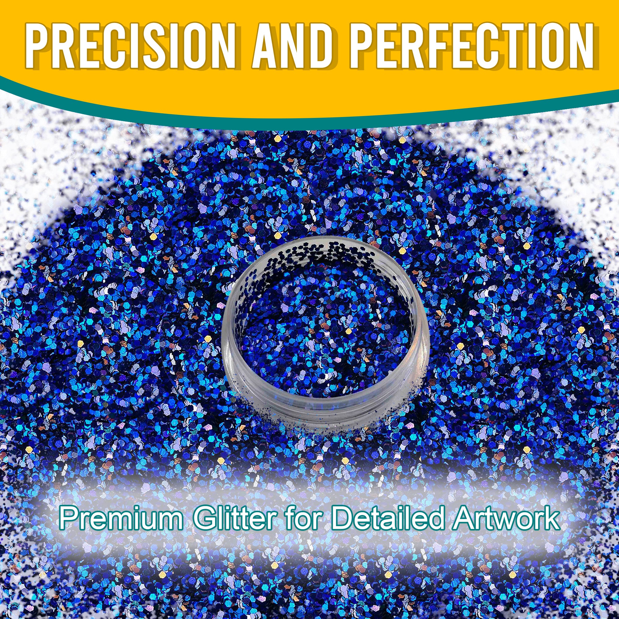 6.	Precision and Perfection - Premium Egyptian Blue Regular Holographic Glitter for Detailed Artwork