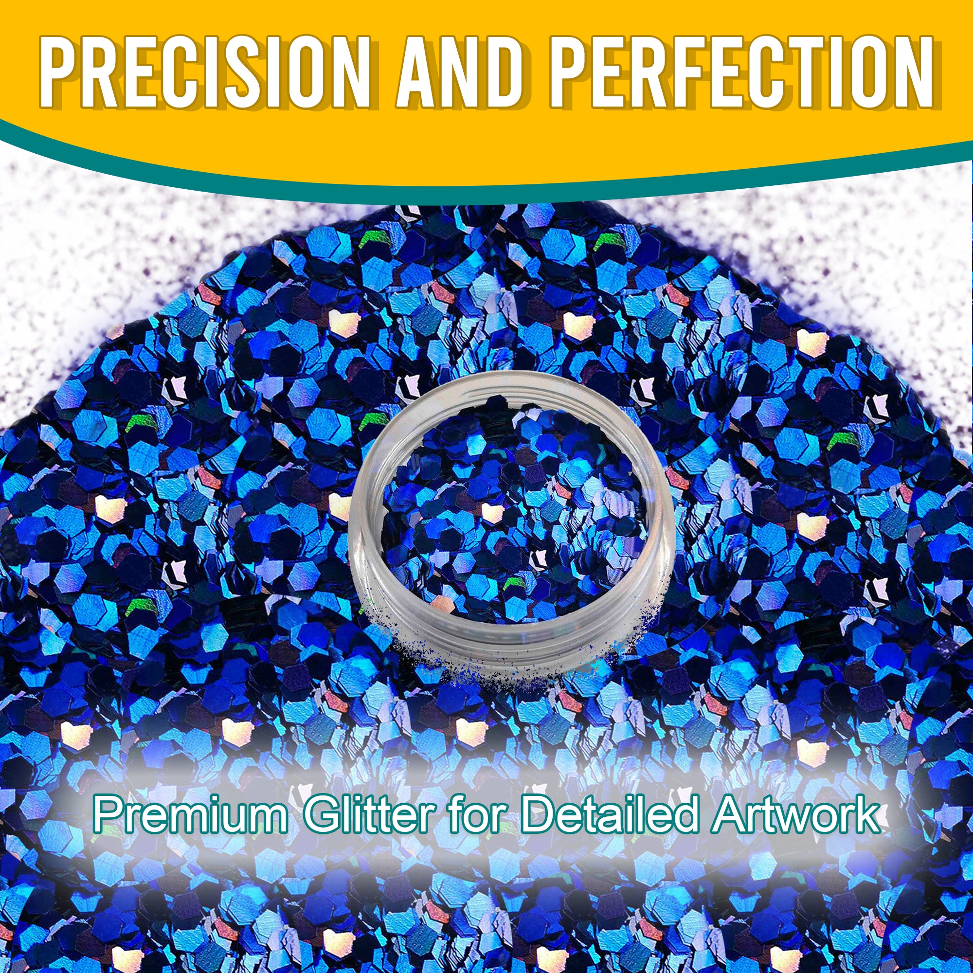 6.	Precision and Perfection - Premium Egyptian Blue Chunky Holographic Glitter for Detailed Artwork