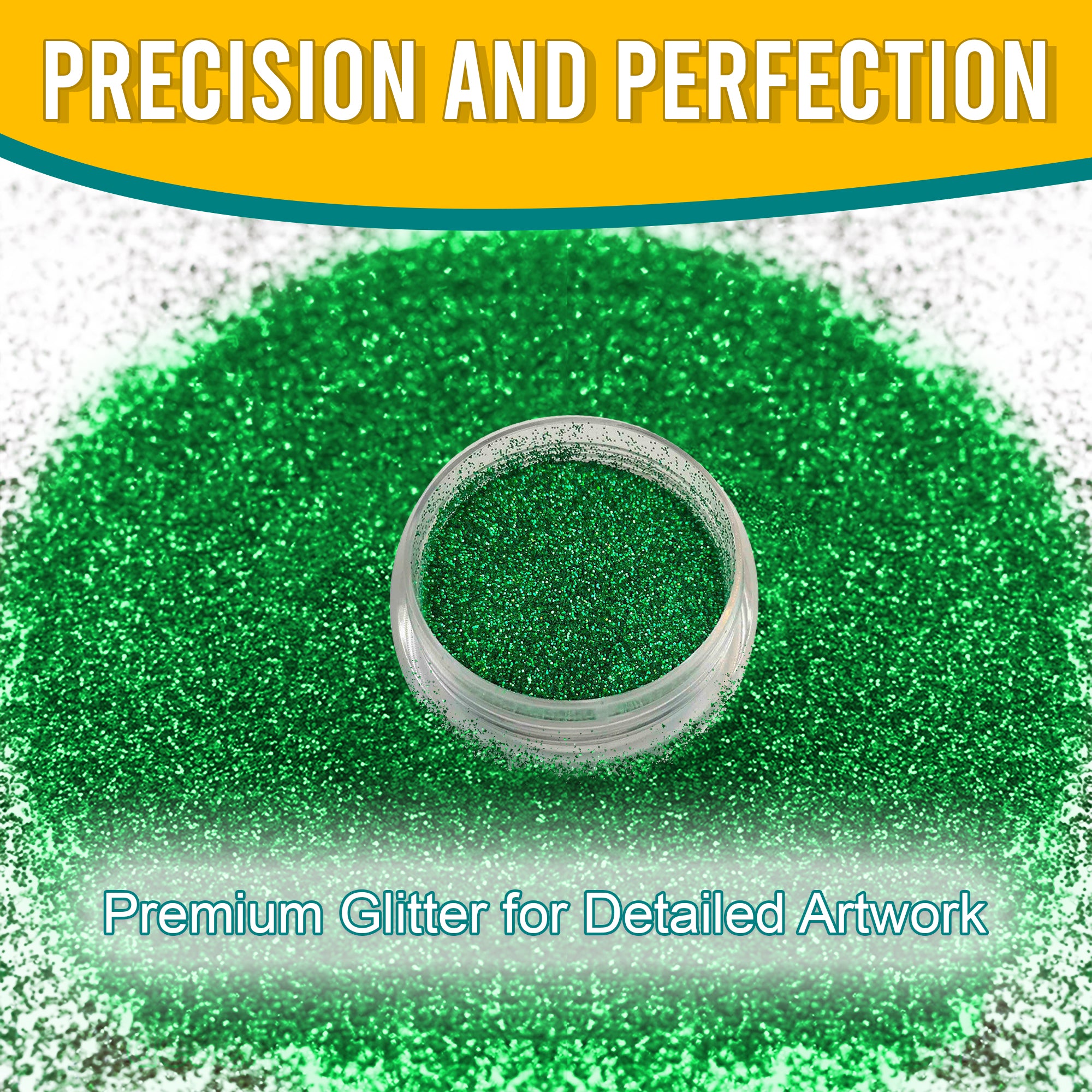 6.	Precision and perfection with Fine Holographic Glitter in Green for detailed artwork