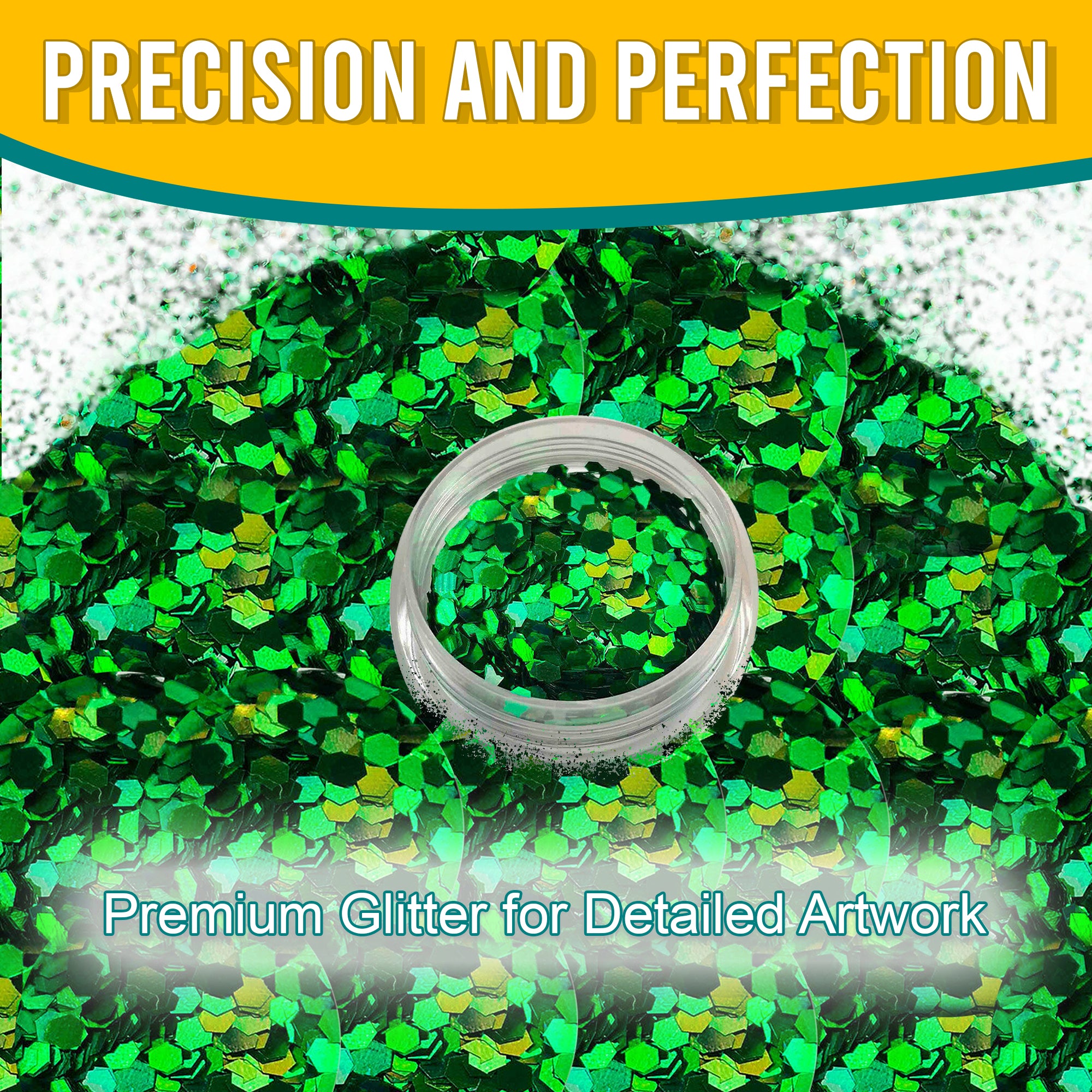 6.	Precision and Perfection - Premium Green Chunky Holographic Glitter for Detailed Artwork