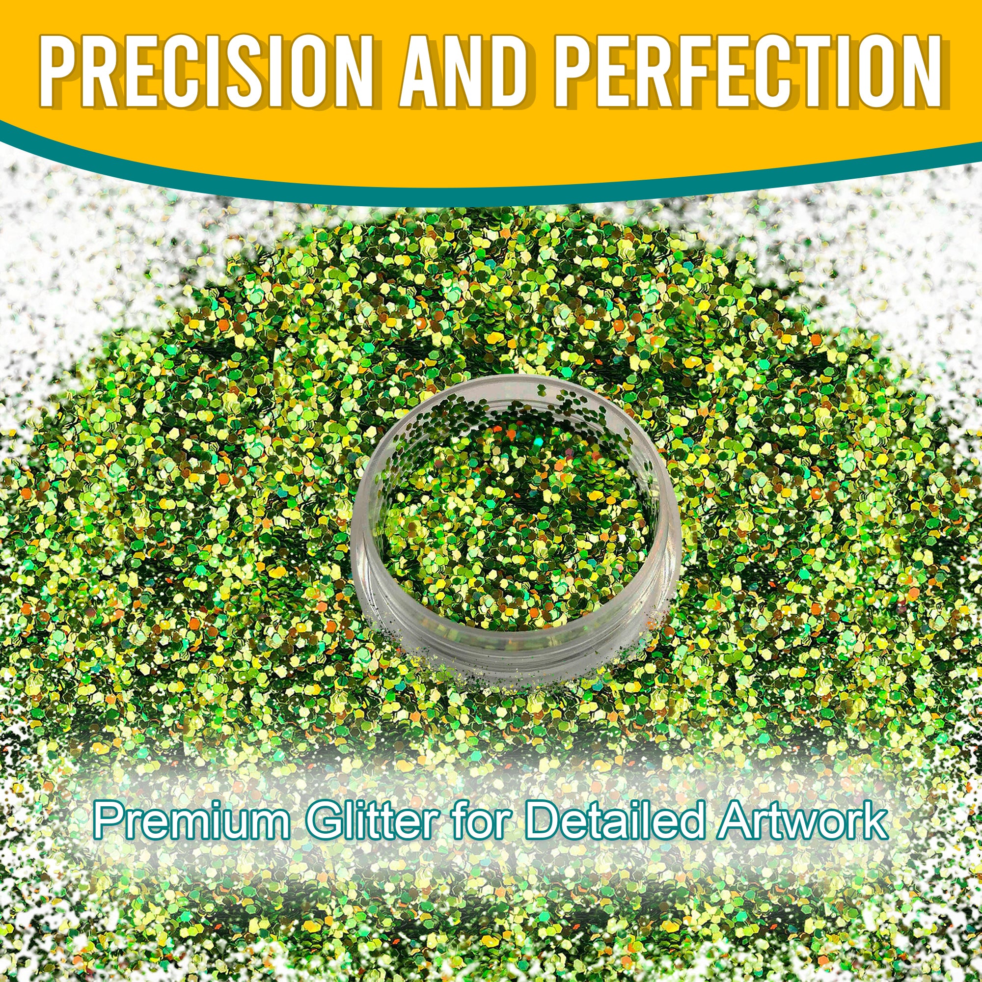 6.	Precision and Perfection - Premium Light Olive Regular Holographic Glitter for Detailed Artwork