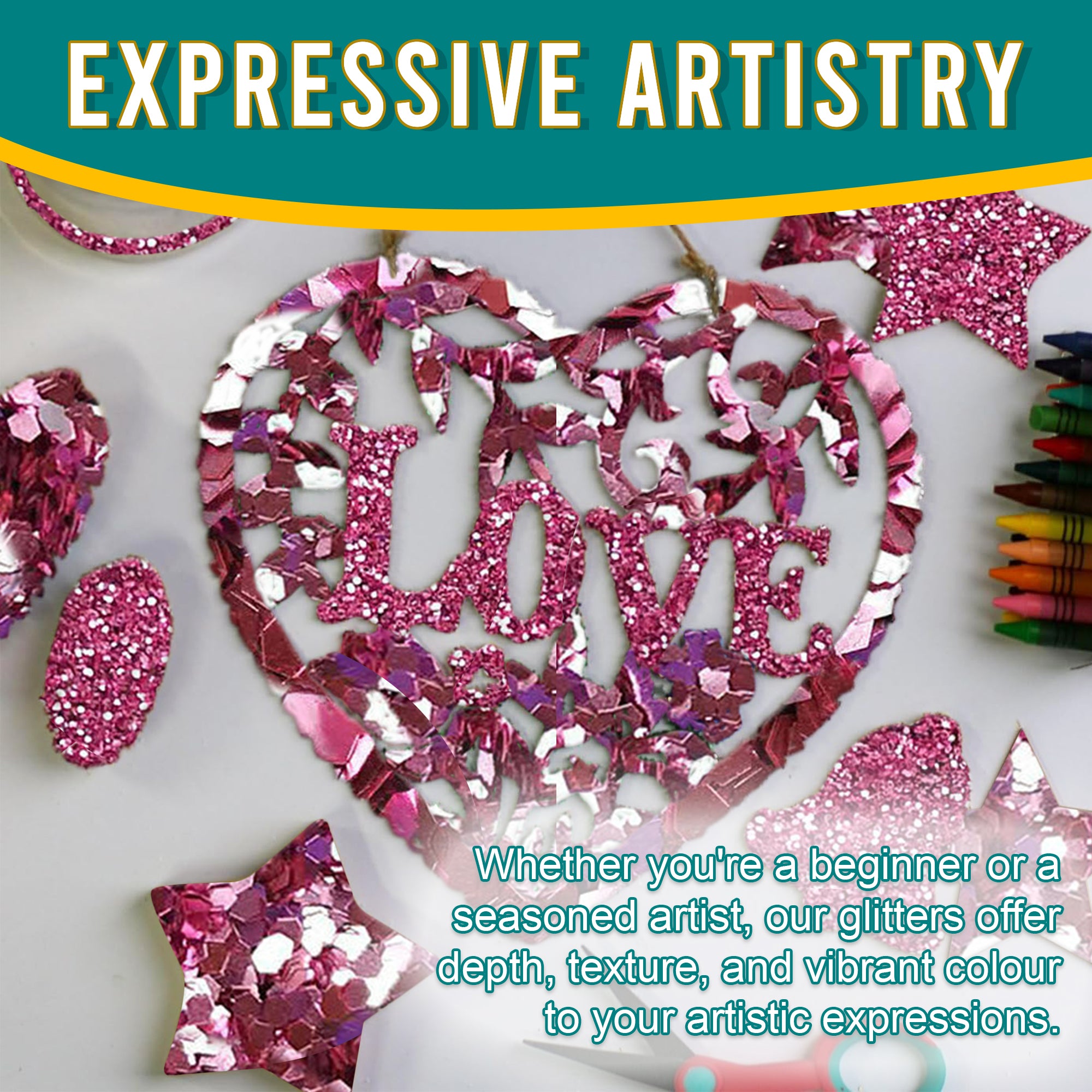 6.	Artistic Expressions Using Metallic Pink Glitter Trio - Adding Depth, Texture, and Vibrance