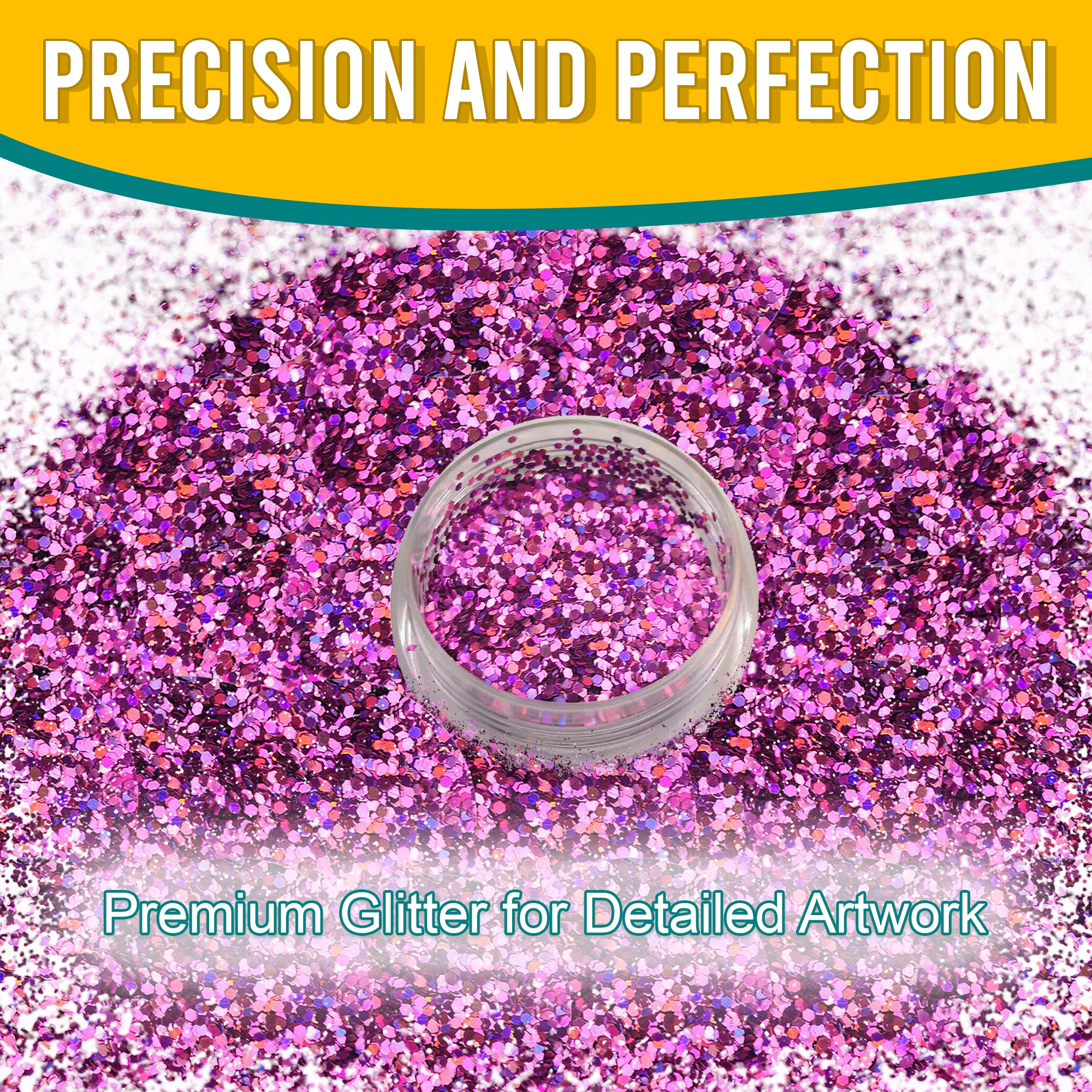 6.	Precision and Perfection - Premium Radiant Orchid Regular Holographic Glitter for Detailed Artwork