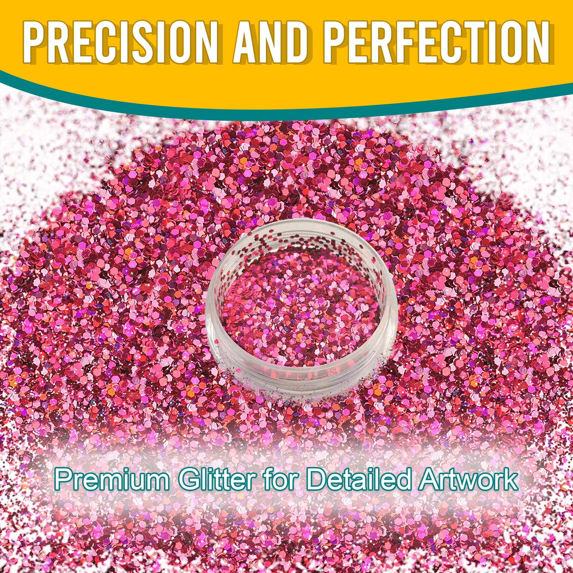 6.	Precision and Perfection - Premium Rouge Pink Regular Holographic Glitter for Detailed Artwork