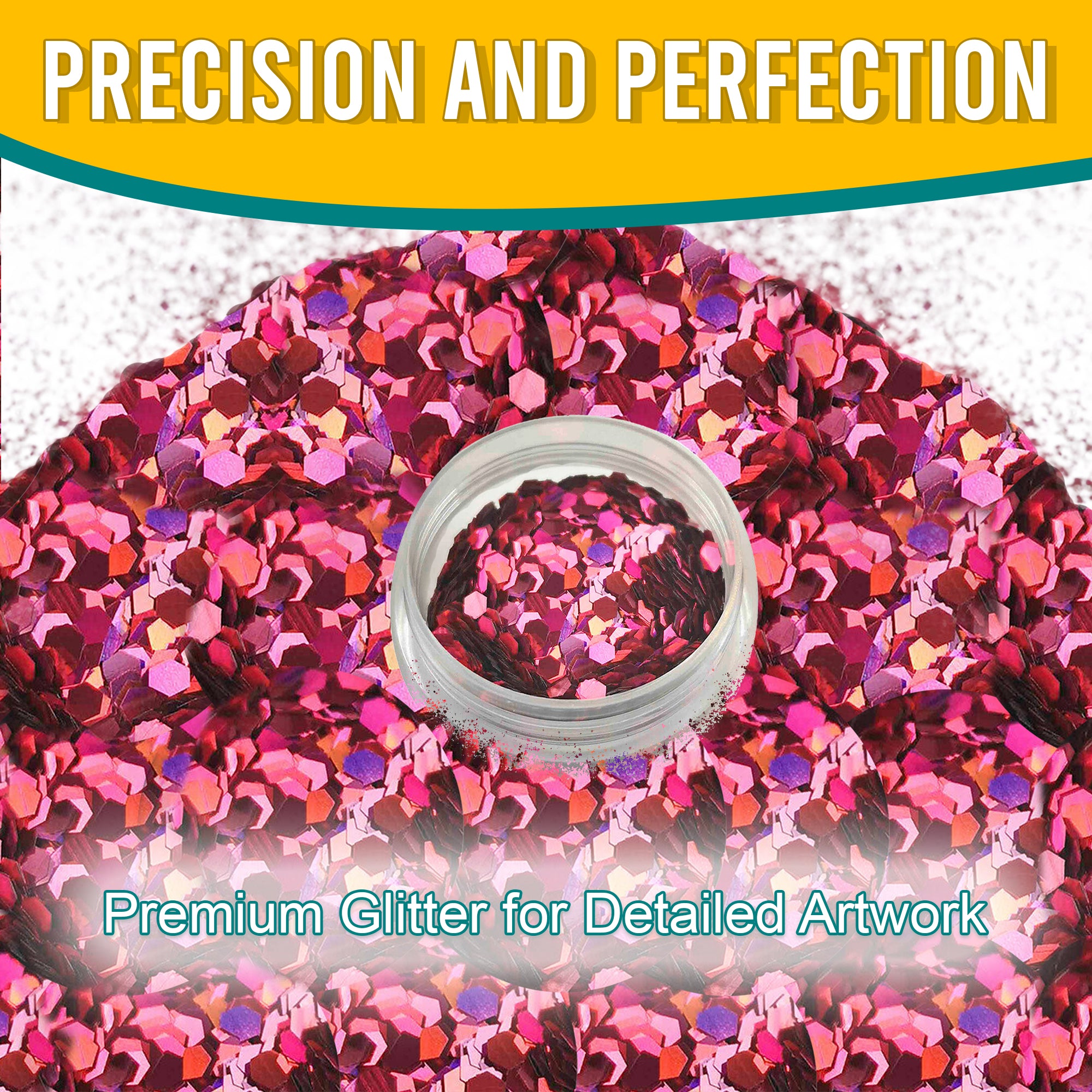 6.	Precision and Perfection - Premium Rouge Pink Chunky Holographic Glitter for Detailed Artwork