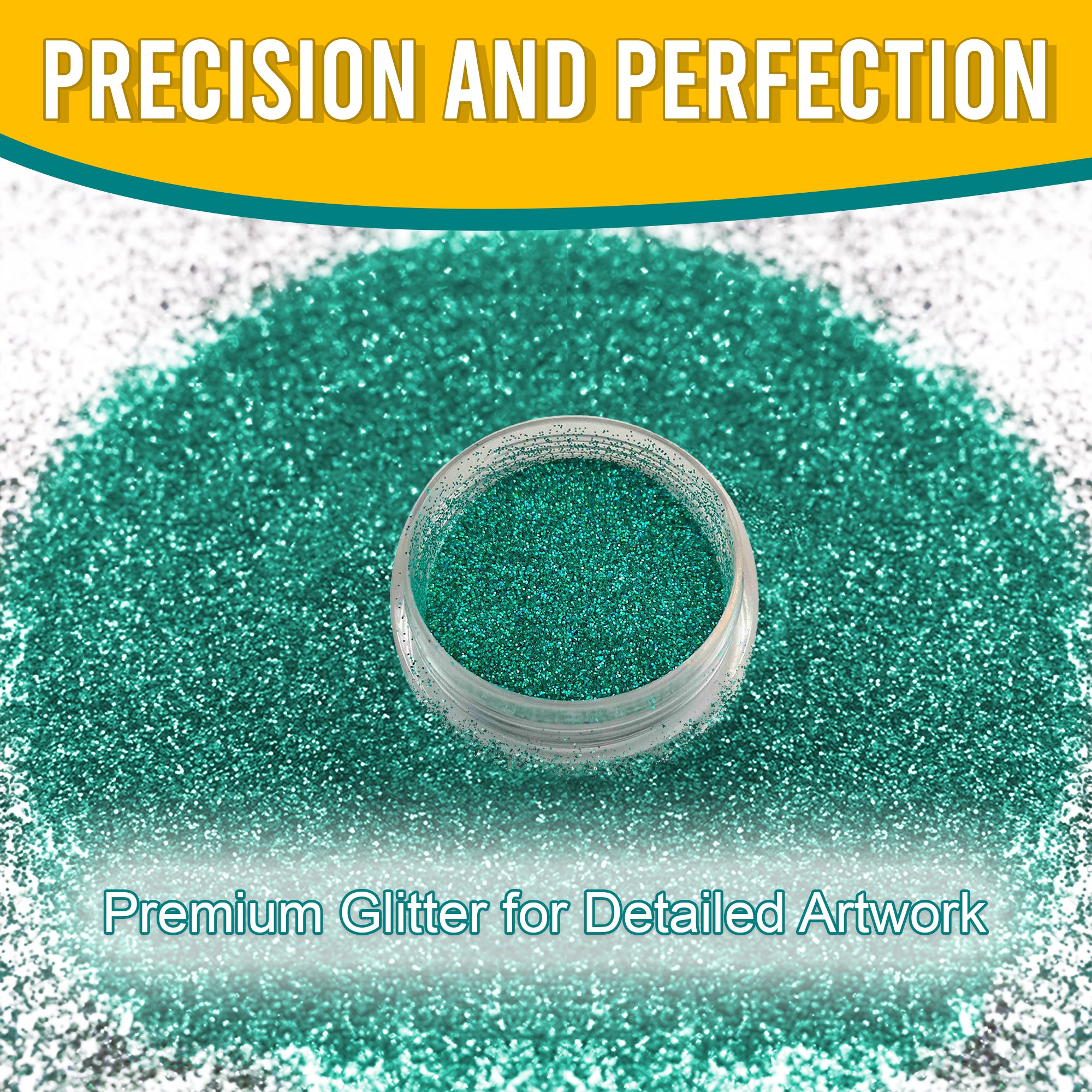 6.	Precision and perfection with Fine Holographic Glitter in Turquoise for detailed artwork