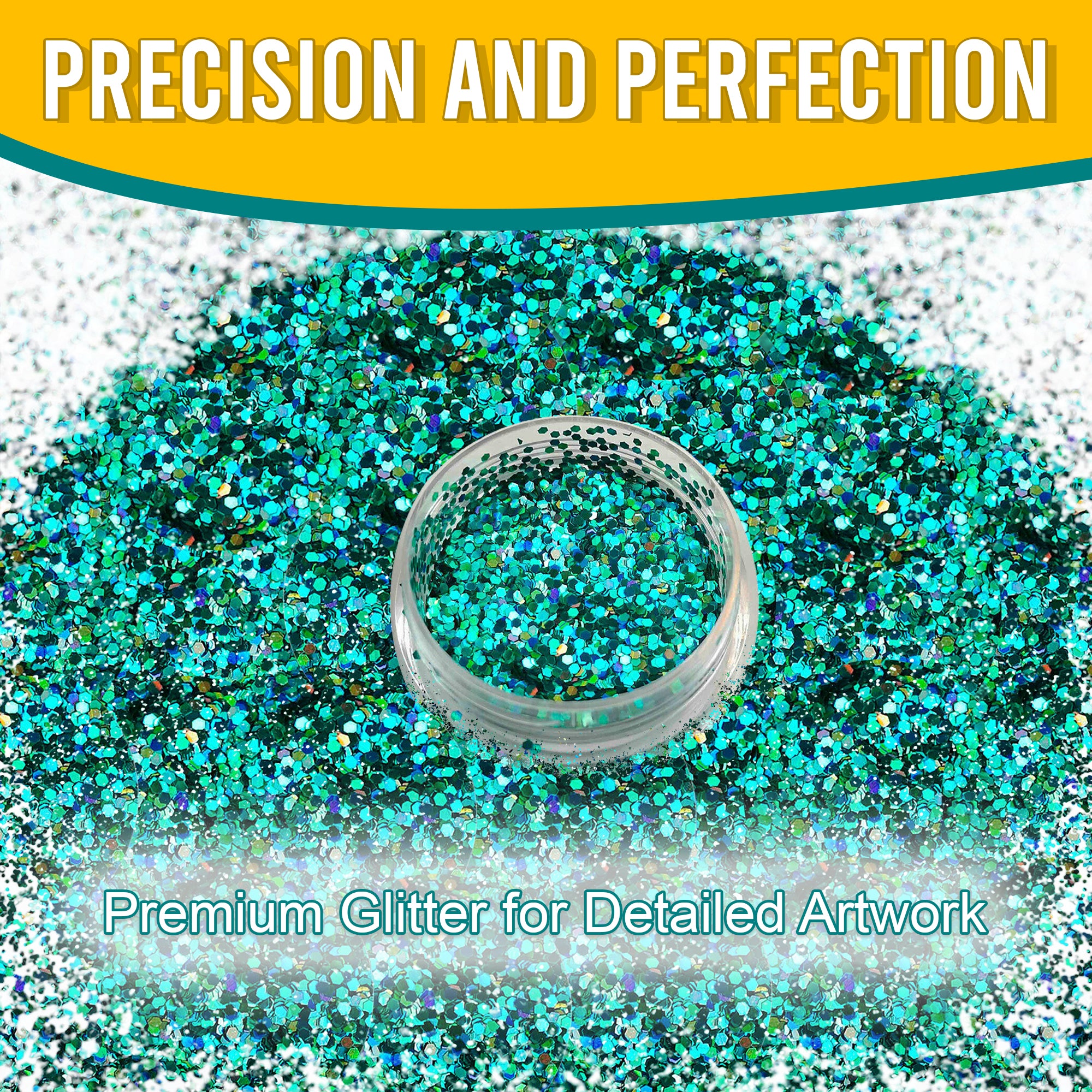 6.	Precision and Perfection - Premium Turquoise Regular Holographic Glitter for Detailed Artwork